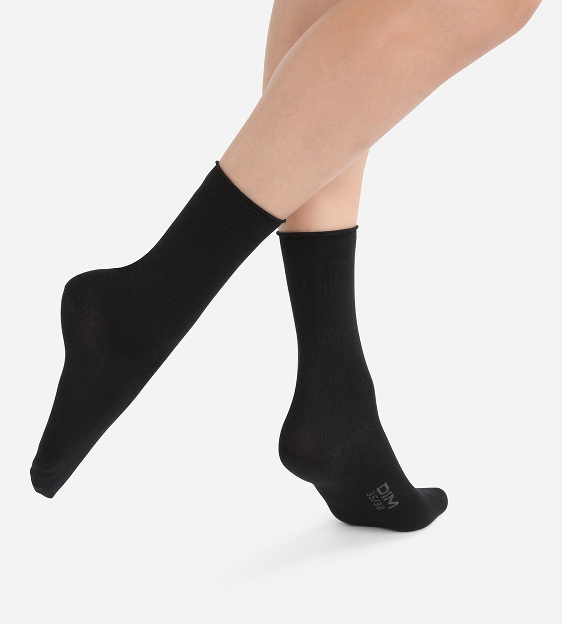 2 Pairs Women's Black Cotton Modal Socks - Soft & Breathable for Everyday Comfort - Perfect for Work, Gym & Casual Wear
