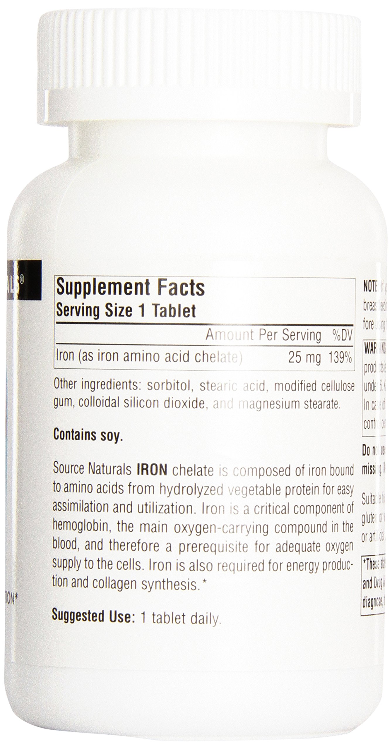 Source Naturals Iron Chelate 25mg - 250 Tablets (Pack of 12) | High Absorption Iron Supplement for Energy & Vitality | Supports Healthy Blood & Immune System | Ideal for Athletes, Vegetarians & Iron Deficiency