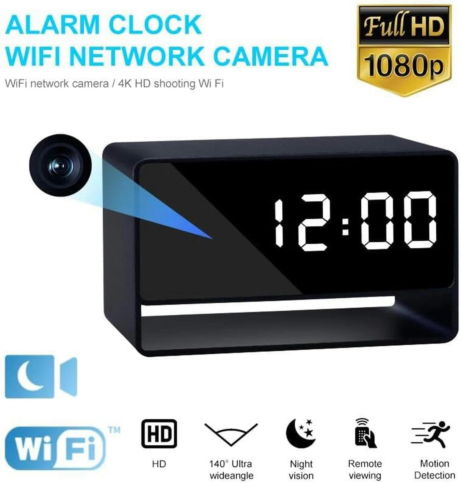 XDRGOOIUY 2500mAh Mini Full HD 1080p Wireless WiFi Hidden Spy Camera - Full Aluminum Body, IR Night Vision, Motion Detection - Perfect for Home Security, Office Monitoring & Covert Recording