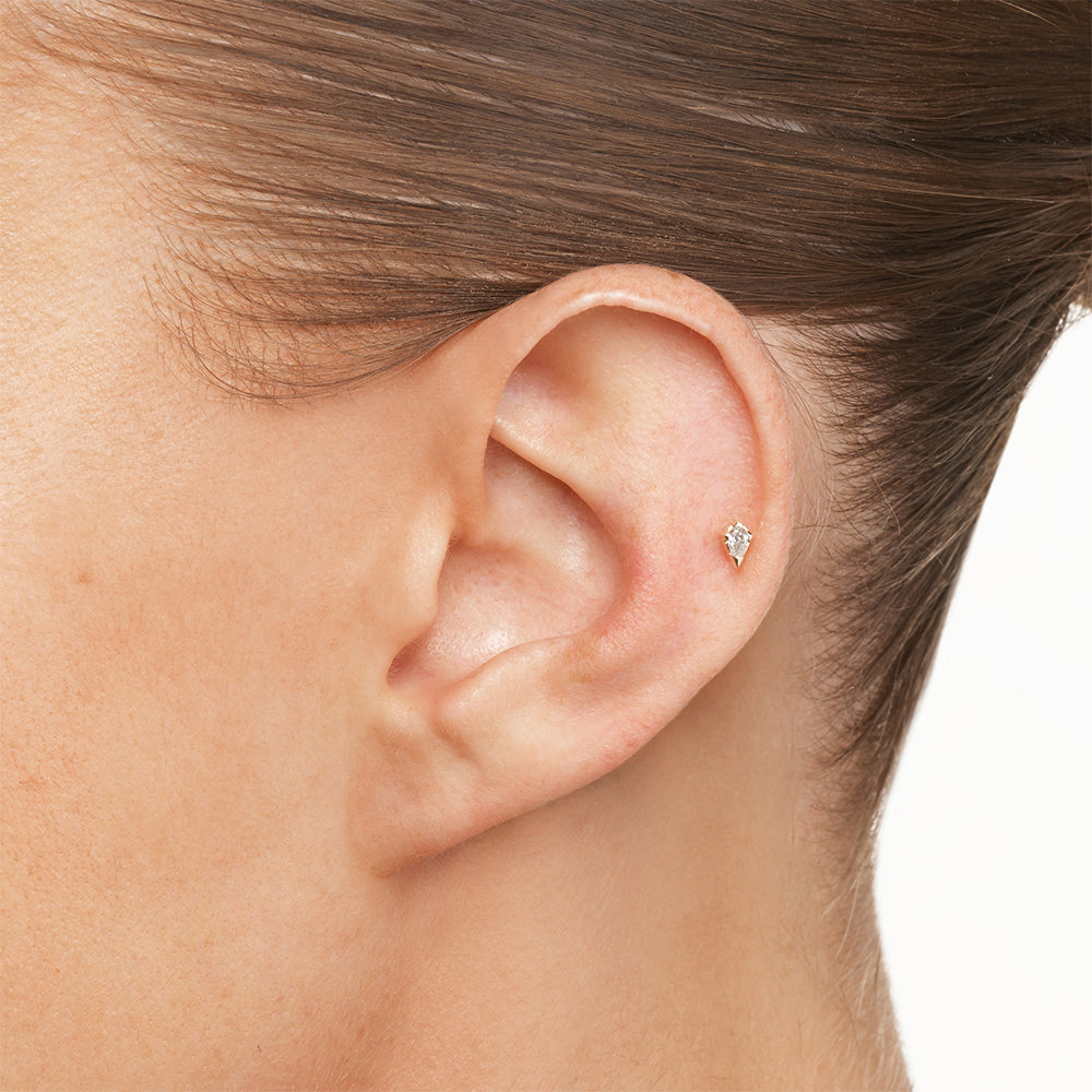 10k Gold Lab-Grown Diamond Kite Helix Single Stud Earring - Perfect for Everyday Wear, Special Occasions & Gift Giving