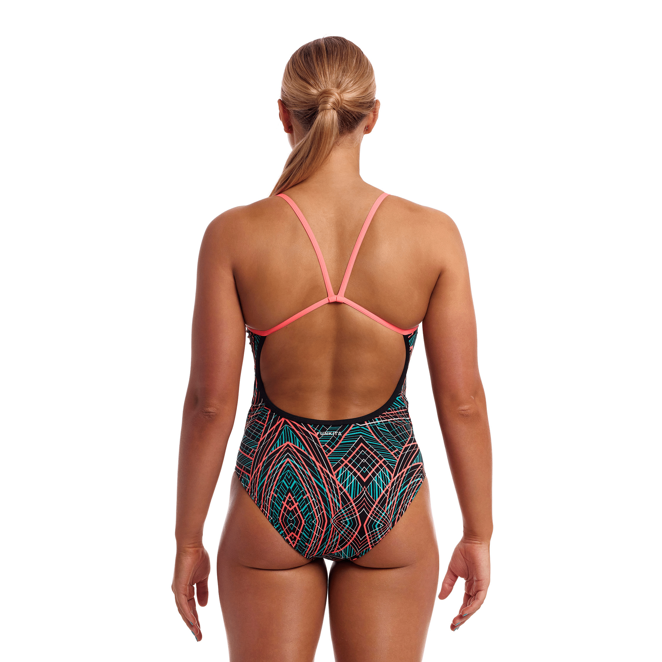 Funkita Spiro Mint Women's One-Piece Swimsuit - Secure Fit, Comfortable & Stylish for Swimming, Beach & Pool Activities