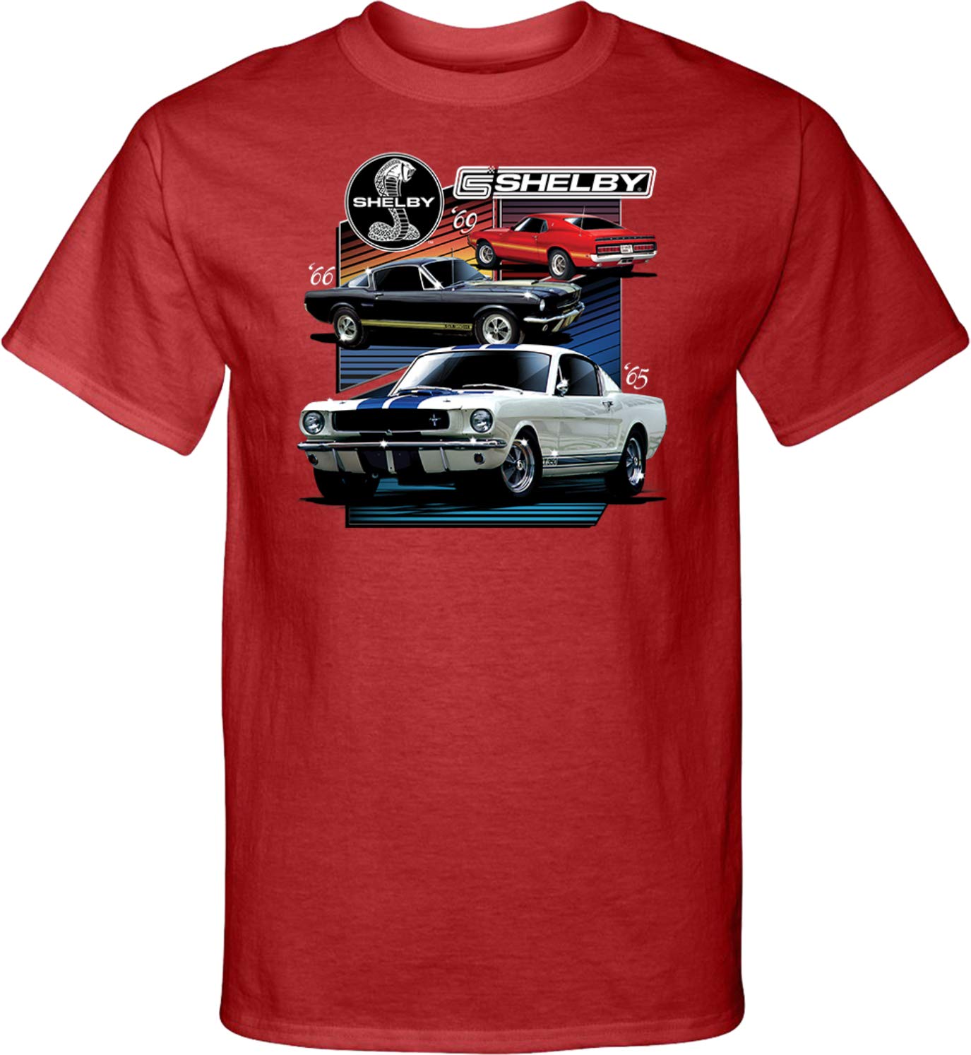 Ford Mustang Shelby T-Shirt for Men - Vintage Muscle Car Graphic Tee - Comfortable Cotton Tall Tee for Car Enthusiasts | Perfect for Car Shows, Racing Events & Casual Wear