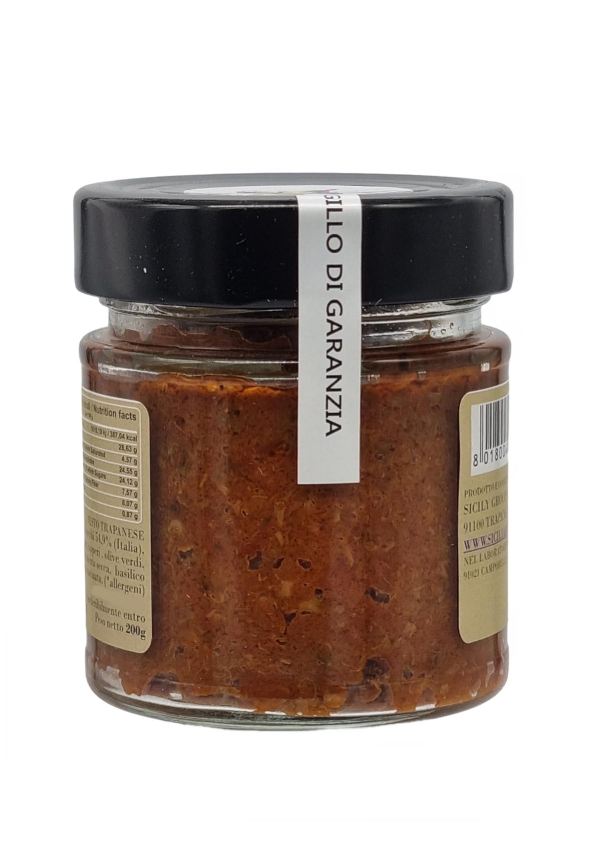 Sicilia Bedda - Authentic Favignanese Pesto Sauce 200g in Glass Jar - Perfect for Pasta, Pizza & Italian Recipes