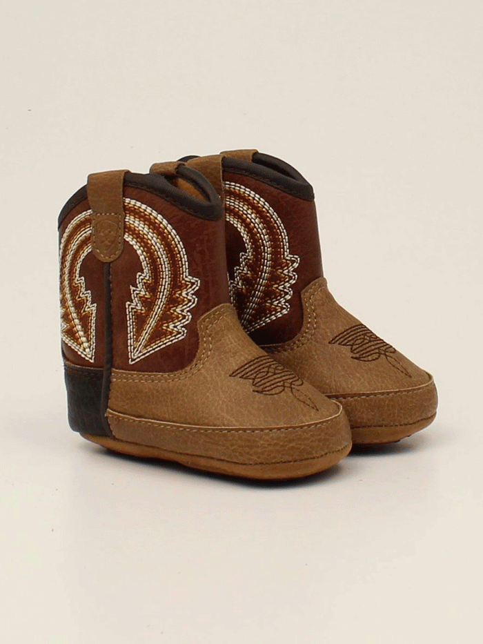 Ariat A442002602 Evan Style LIL STOMPERS Infant Boots - Brown Leather Cowboy Boots for Toddlers | Perfect for Western Rodeo, Playdates & Outdoor Adventures