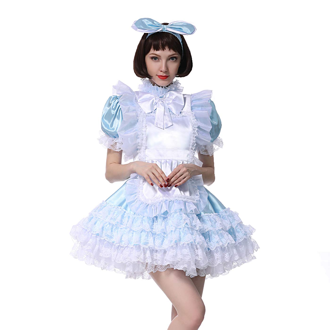 Sissy Girl Maid Low Cut Dream Dress Puffy Crossdress - Elegant Lingerie for Roleplay, Cosplay & Special Occasions