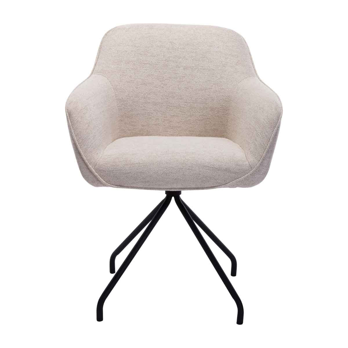 Levi Swivel Fabric Dining Arm Chair - Modern Upholstered Accent Chair for Kitchen, Dining Room & Office - Comfortable & Stylish Home Furniture