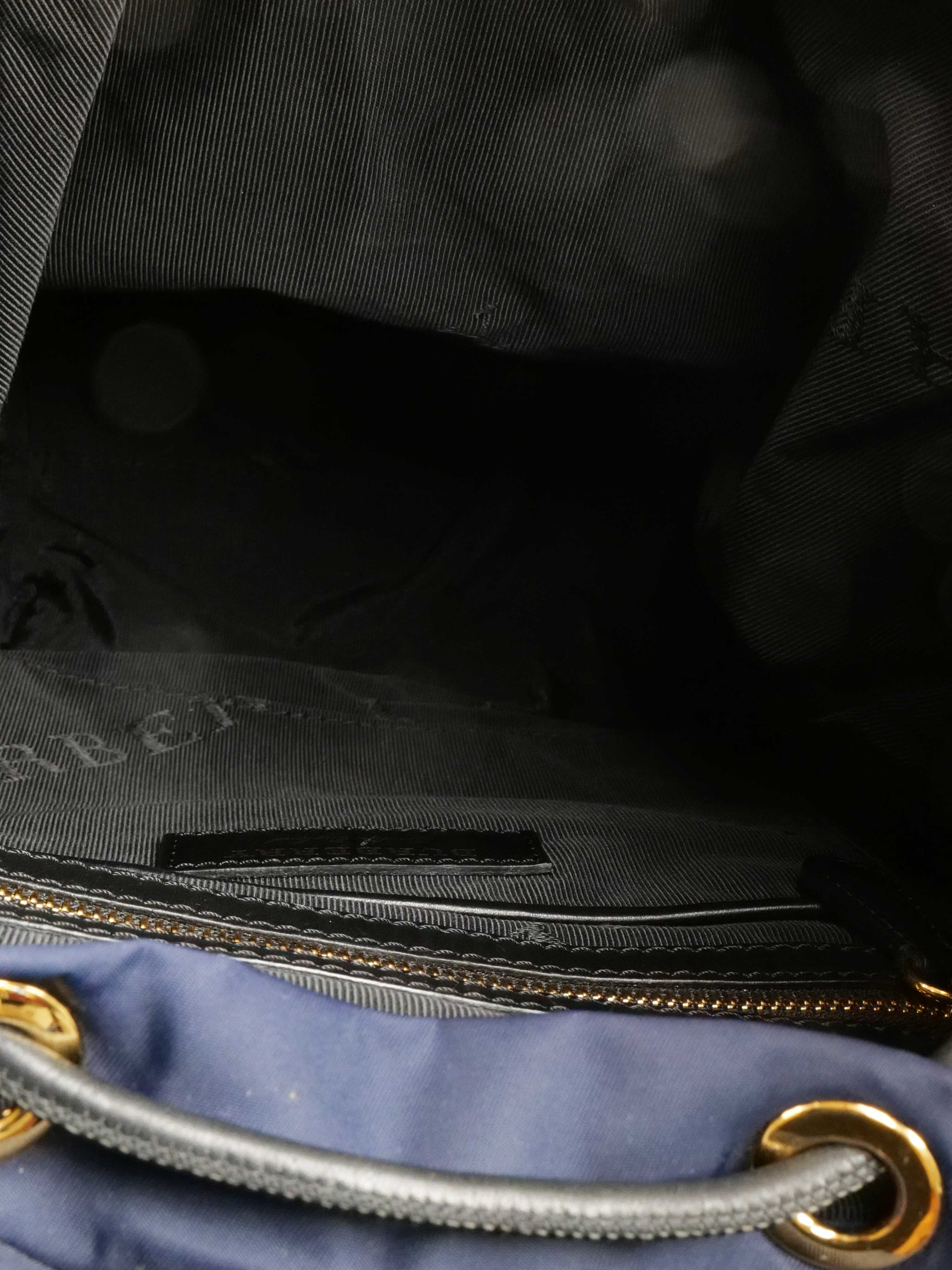 Burberry Navy Nylon Backpack for Men & Women | Waterproof Travel Backpack | Stylish Laptop Bag for Work, School & Outdoor Adventures