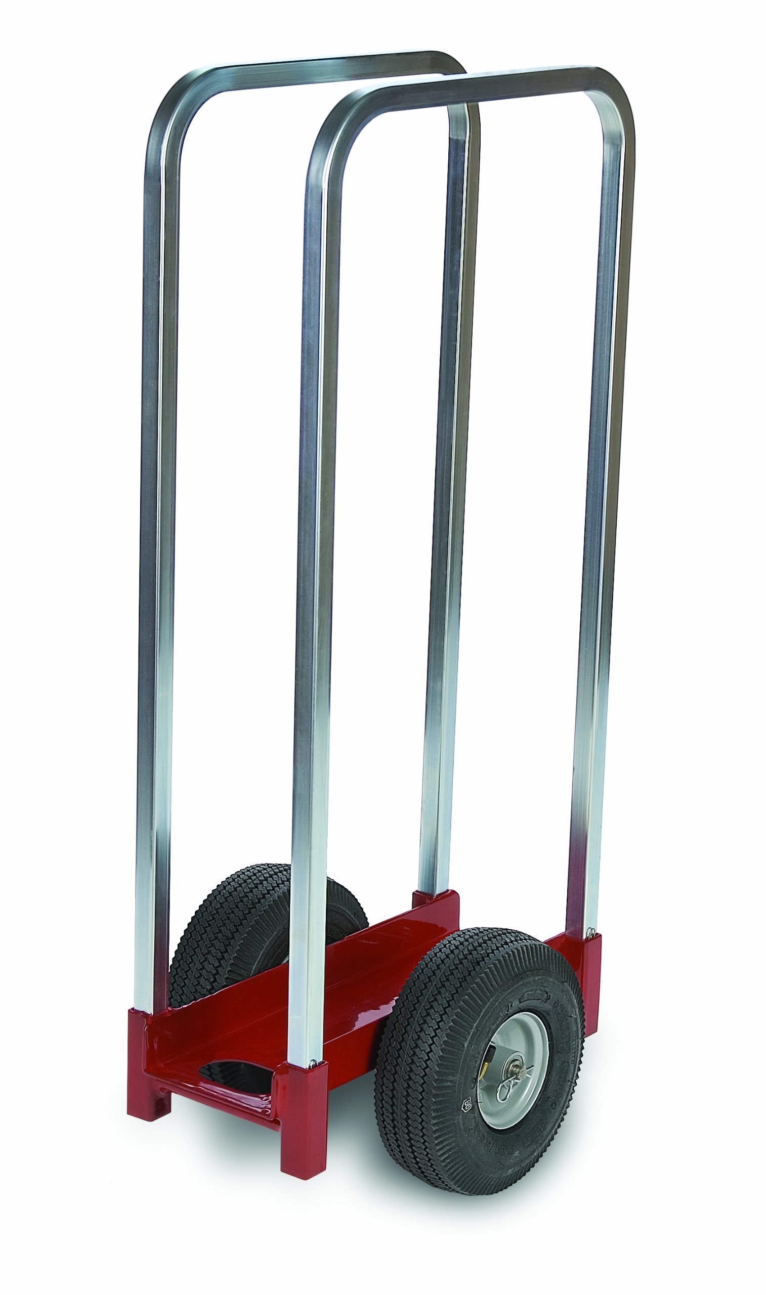Heavy Duty Steel Utility Cart with Handle - 350 lbs Capacity, Airless Rubber Wheels, 20