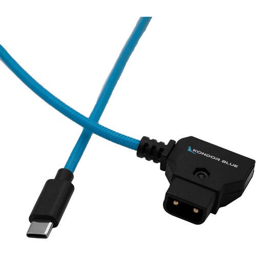 Kondor Blue D-Tap to USB-C Power Delivery Cable - 16 Inch Fast Charging Cord for Mirrorless Cameras (Sony A7, Canon R5) - Perfect for Vlogging, Photography & On-the-Go Charging (Blue)