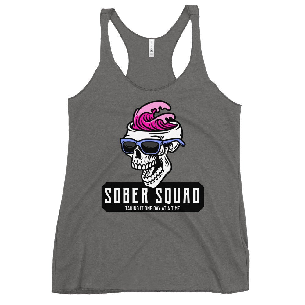 Sober Squad Women's Racerback Tank Top - Breathable Workout Shirt for Yoga, Running & Gym - Comfortable Athletic Wear for Fitness & Active Lifestyle