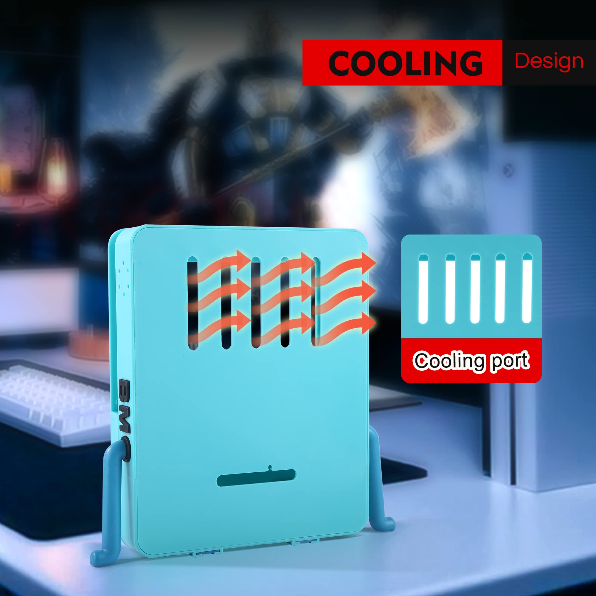 GRAPMKTG Cooling Fan Charging Stand for Nintendo Switch - Portable Charger Dock with Fast Charging | Orange | Perfect for Gaming On-The-Go & Travel Accessories