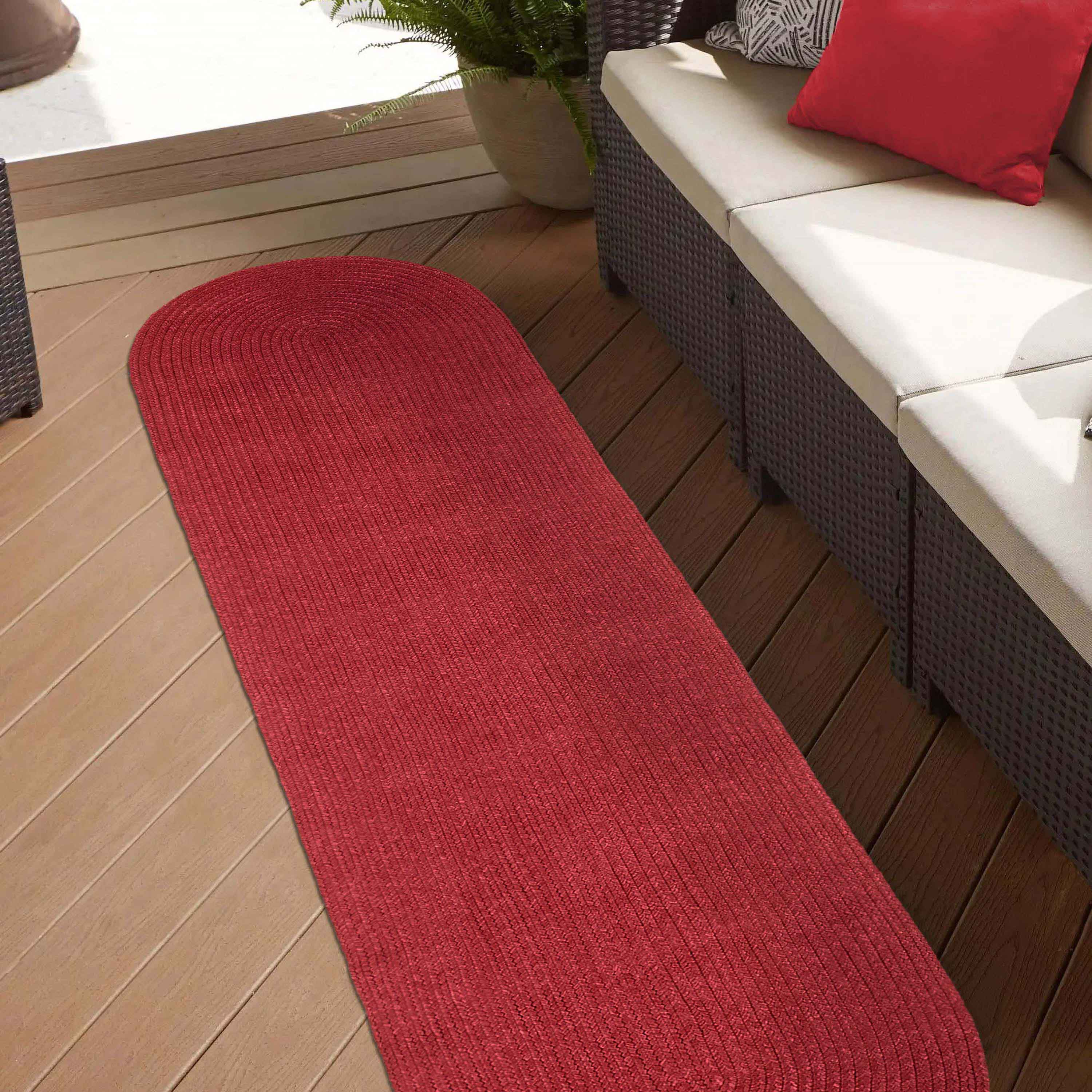 Classic Braided Area Rug - Non-Slip Indoor/Outdoor Oval Rug for Living Room, Bedroom, Patio & Deck - Soft & Durable Home Decor