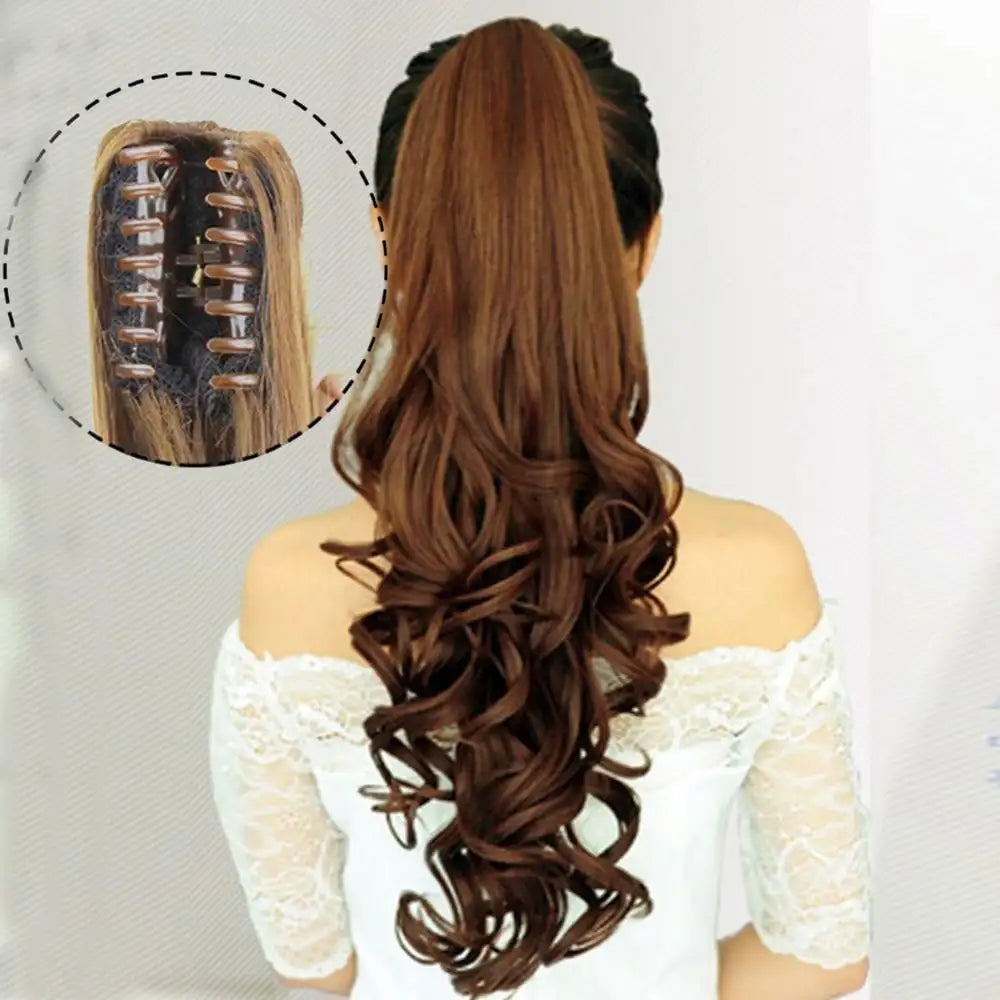 Long Curly Synthetic Clip-In Ponytail Hair Extension - Extra Length for Volume & Style | Perfect for Parties, Weddings & Everyday Wear