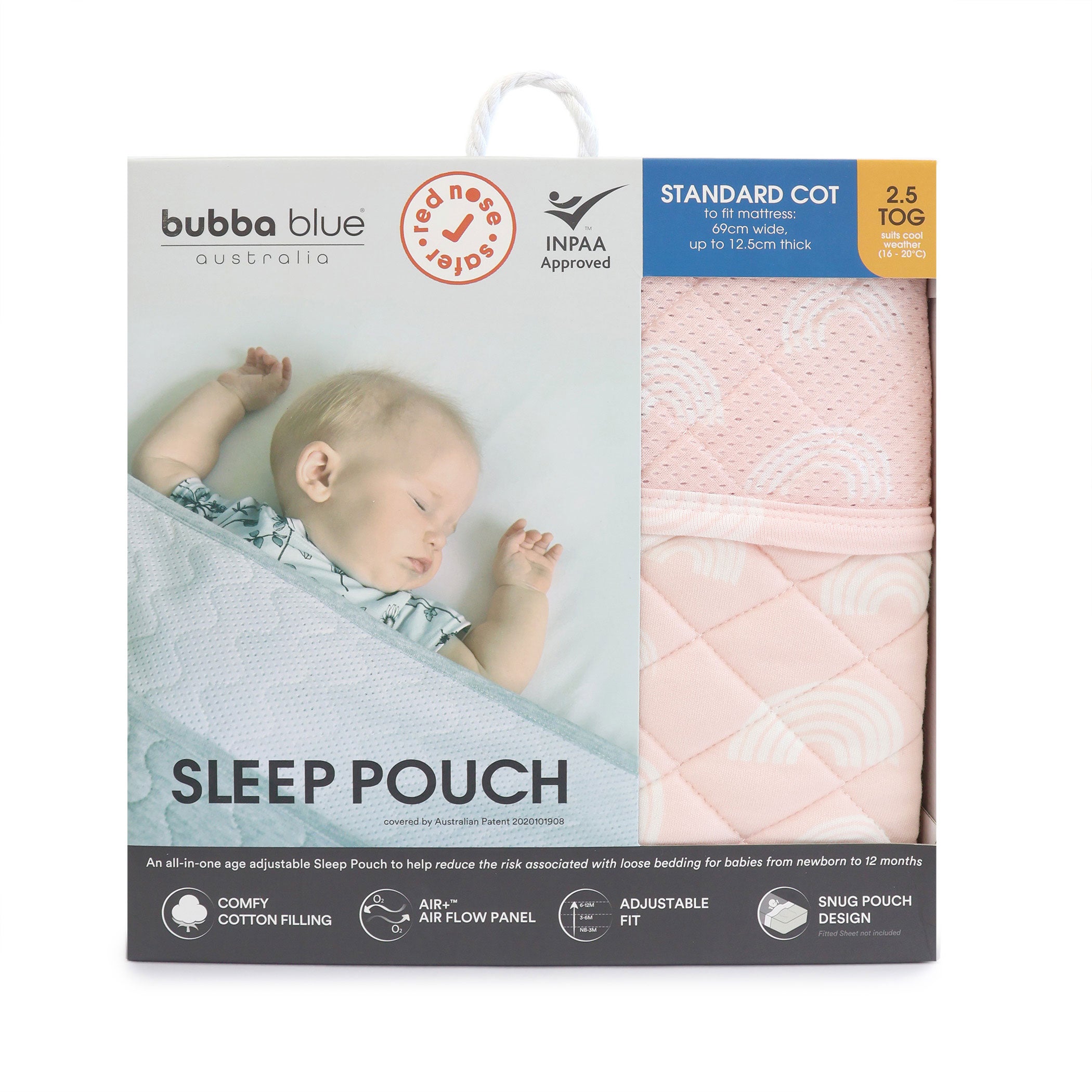 Nordic 2.5 TOG Sleep Sack for Baby - Standard Cot Size - Soft Rose Pink - Warm Infant Sleeping Bag for Nursery, Daycare & Travel