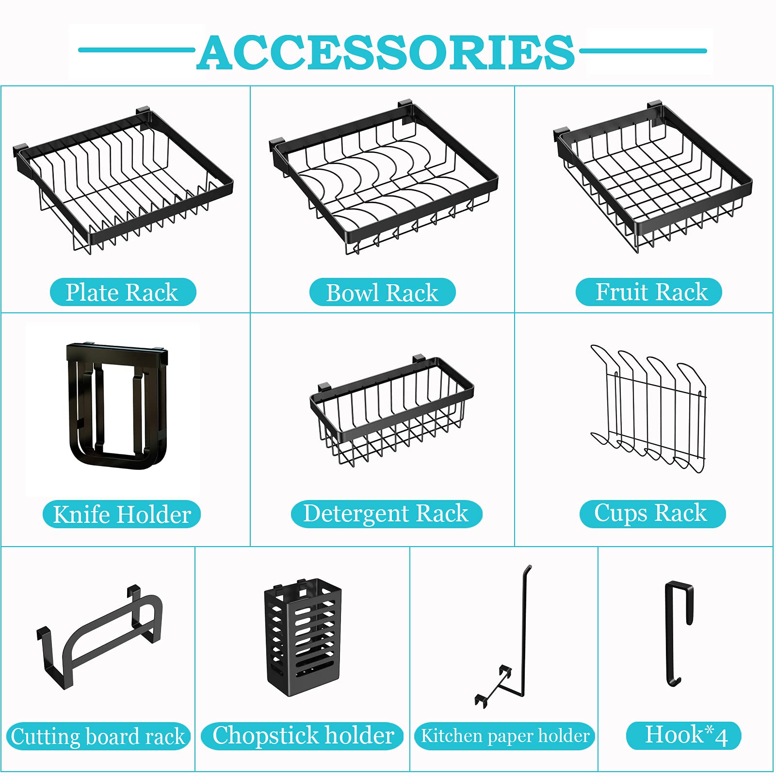 Stainless Steel Over The Sink Dish Drying Rack - Adjustable 33'' to 40'' 2-Tier Large Kitchen Organizer with Utensil Holder | Space Saving Tableware Drainer for Countertop & Small Kitchen Storage | Perfect for Drying Dishes, Cups, and Cooking Tools