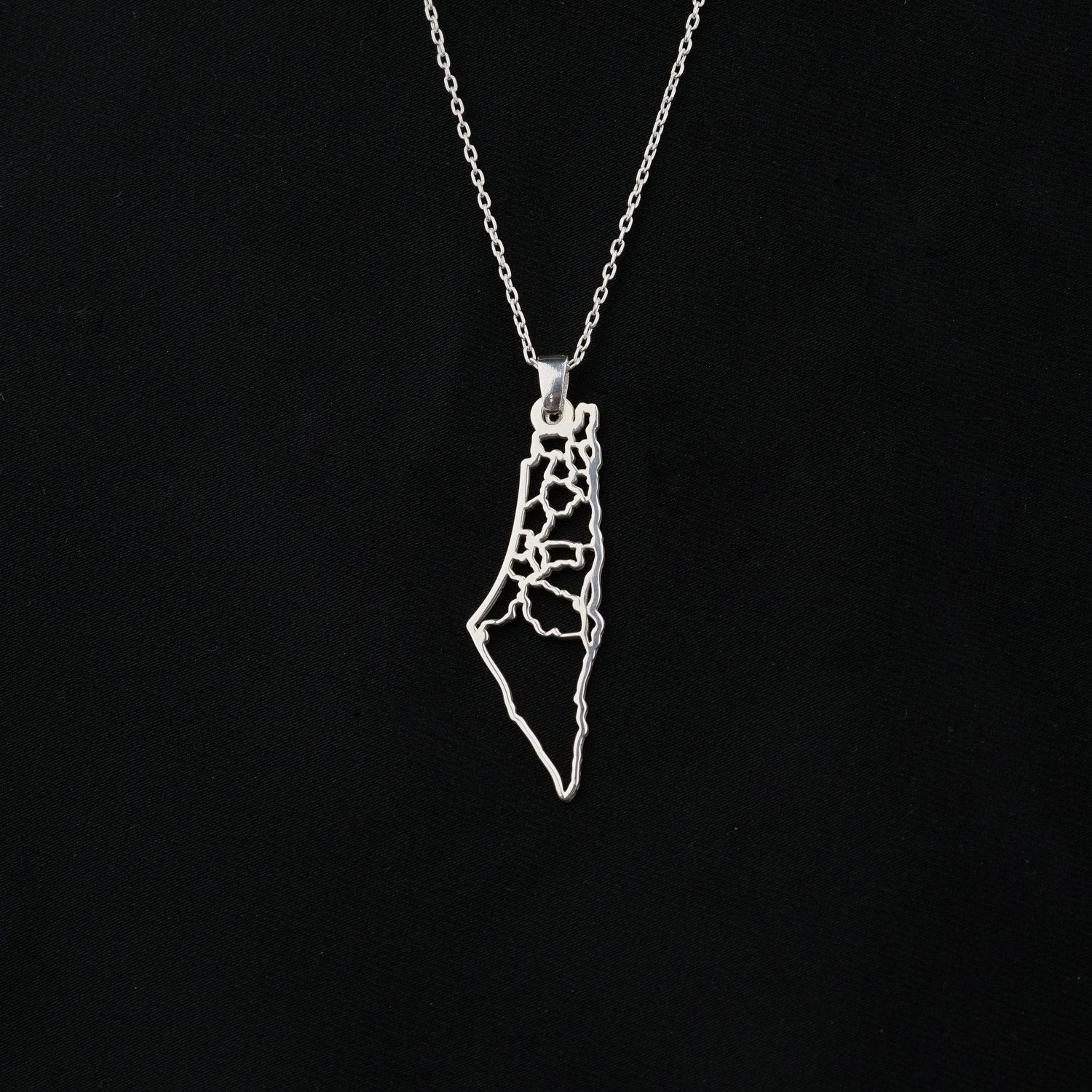 18K Gold Plated Silver Palestine Map Pendant Necklace - Perfect for Gifts, Solidarity & Cultural Pride Jewelry
