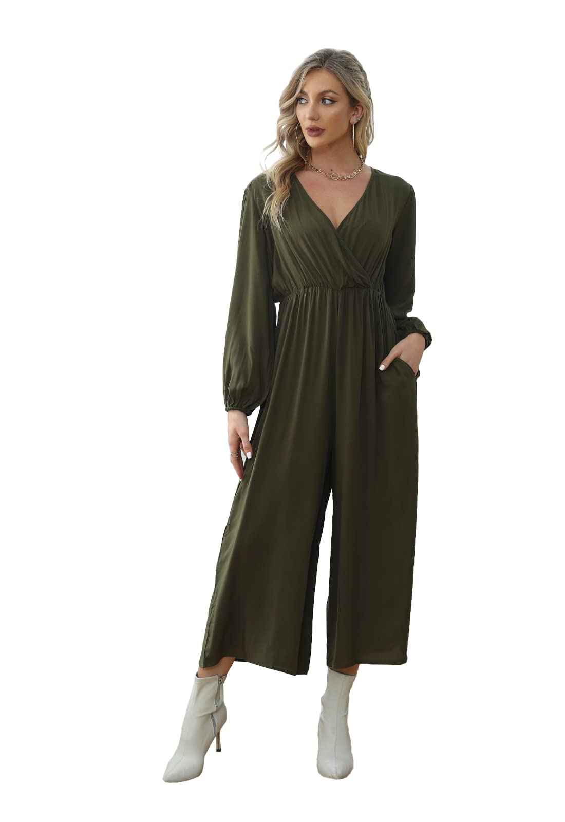 Wexcen Women's Floral Wide Leg Jumpsuit - Sleeveless Spaghetti Strap Romper with Pockets | Casual Loose Fit Ethnic Style | Perfect for Summer Outings, Beach Vacations & Boho Fashion