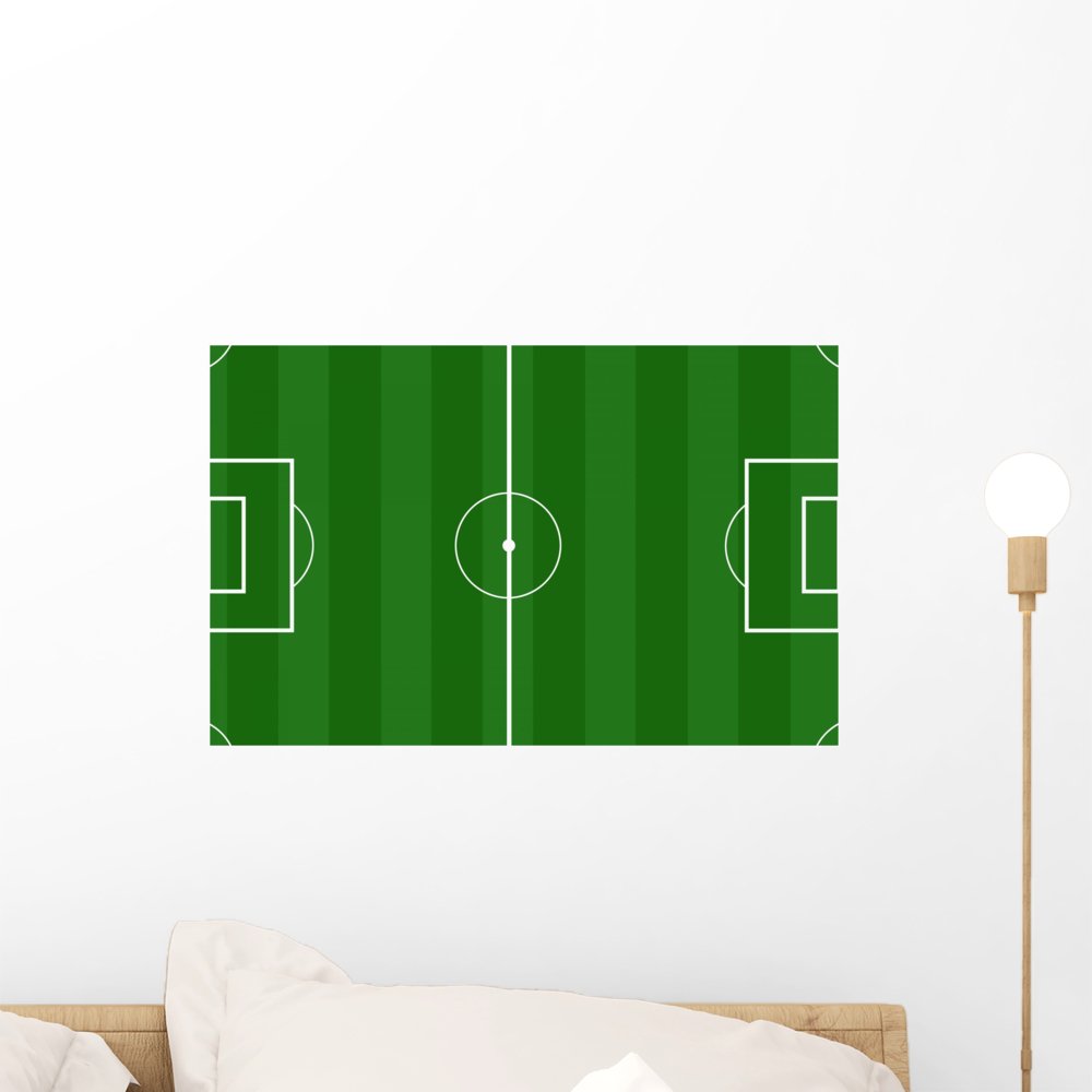 Wallmonkeys Peel and Stick Football Field Wall Decal - 18 x 12 Inches - Removable Vinyl Sticker for Kids Room, Game Room & Sports Themed Decor