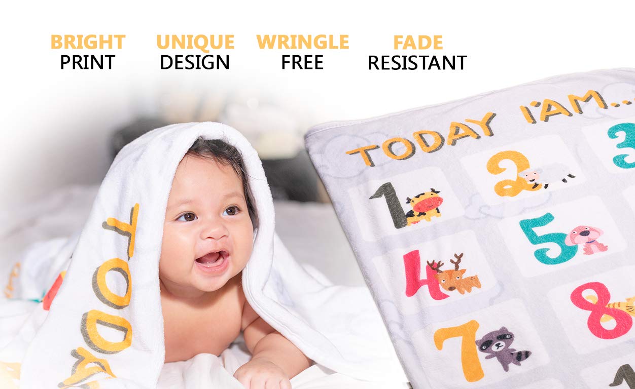 Premium Baby Blankets 50x40 - Soft Flannel Fleece for Swaddling & Photo Props - Gifts for Boys & Girls