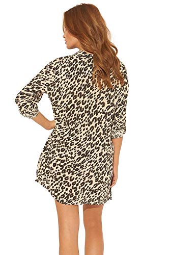 Bleu Rod Beattie Cheetah Skin Games Shirt Dress - Stylish Cover Up for Beach, Pool, and Summer Outings