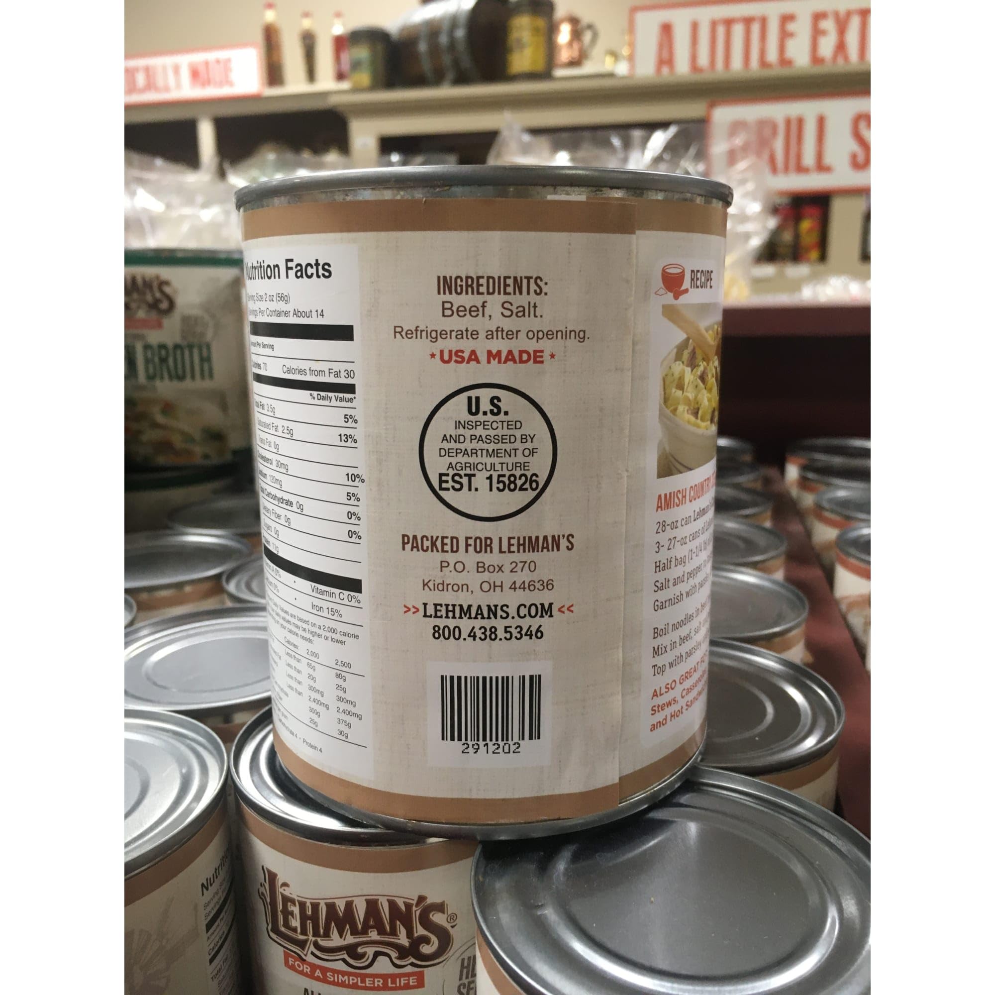 Premium All-Natural Canned Beef - USA Made Ready-to-Eat Meat (28oz x 12 Cans) - Perfect for Camping, Emergency Food Supply & Quick Meals - Long Shelf Life Protein Source for Outdoor Adventures & Survival Kits