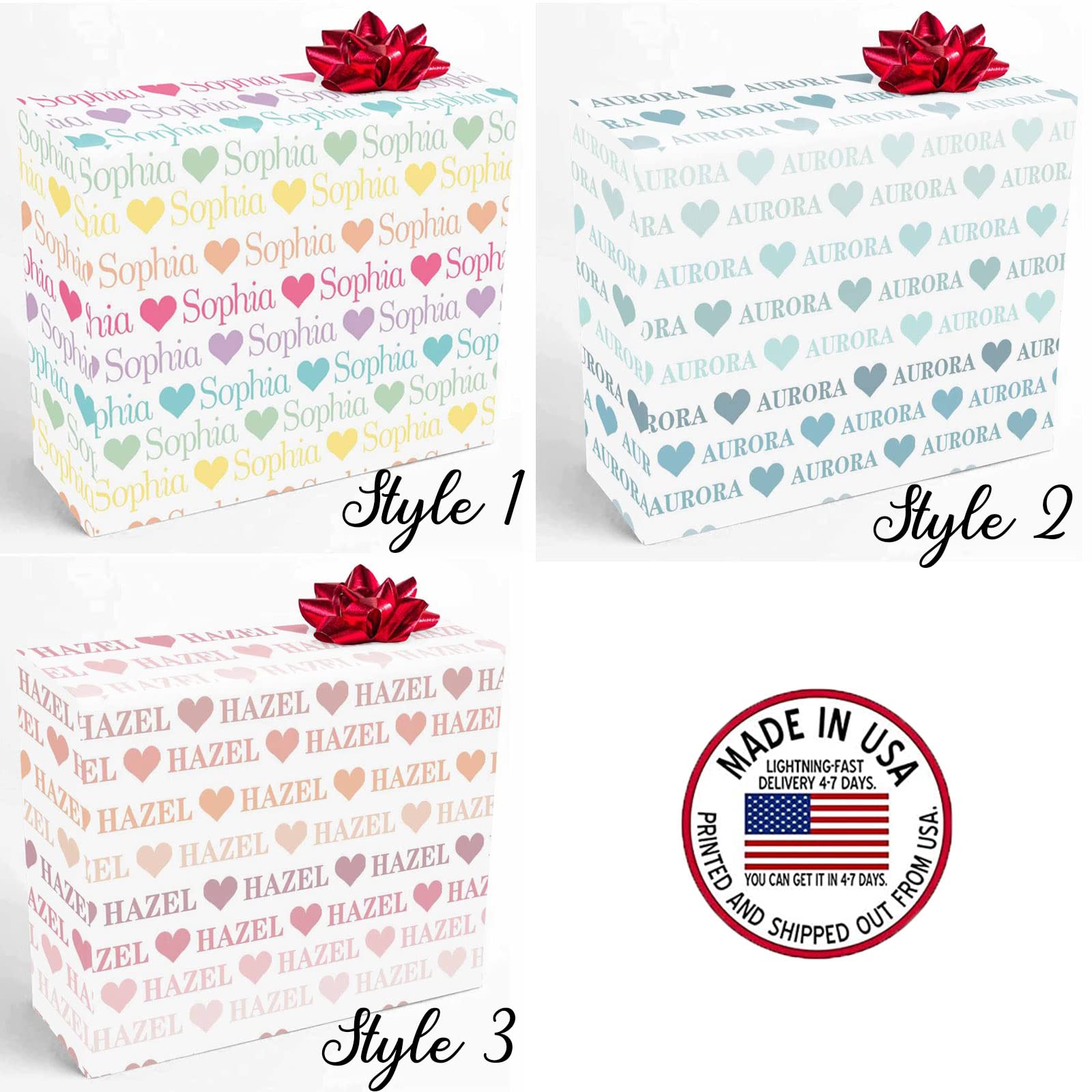 Personalized Birthday Wrapping Paper with Custom Name - 58