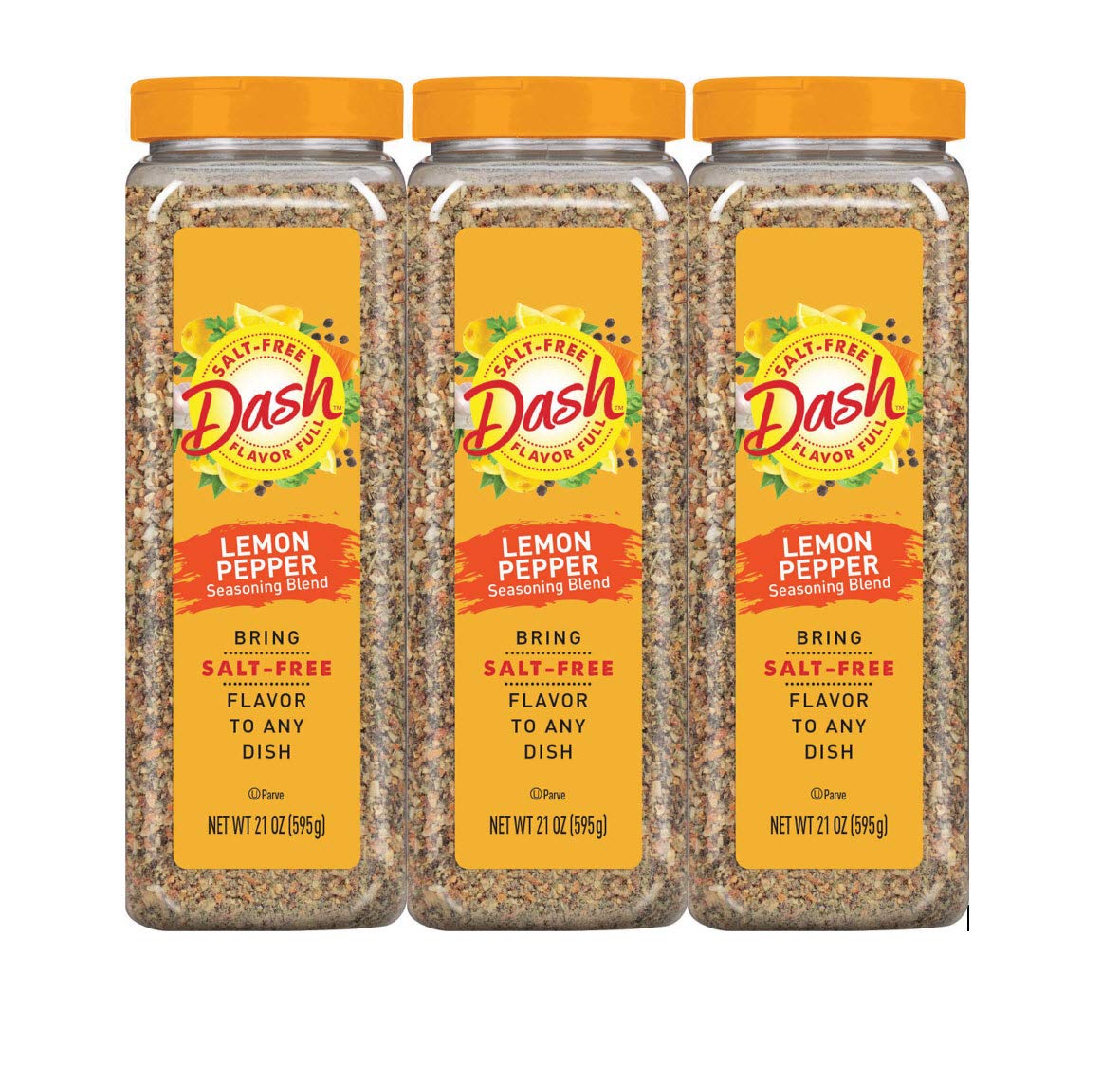Mrs Dash Lemon Pepper Salt-Free Seasoning Blend, 21 Ounce (Pack of 3) – Healthy Flavor Enhancer for Chicken, Fish, Salads & Low-Sodium Diets