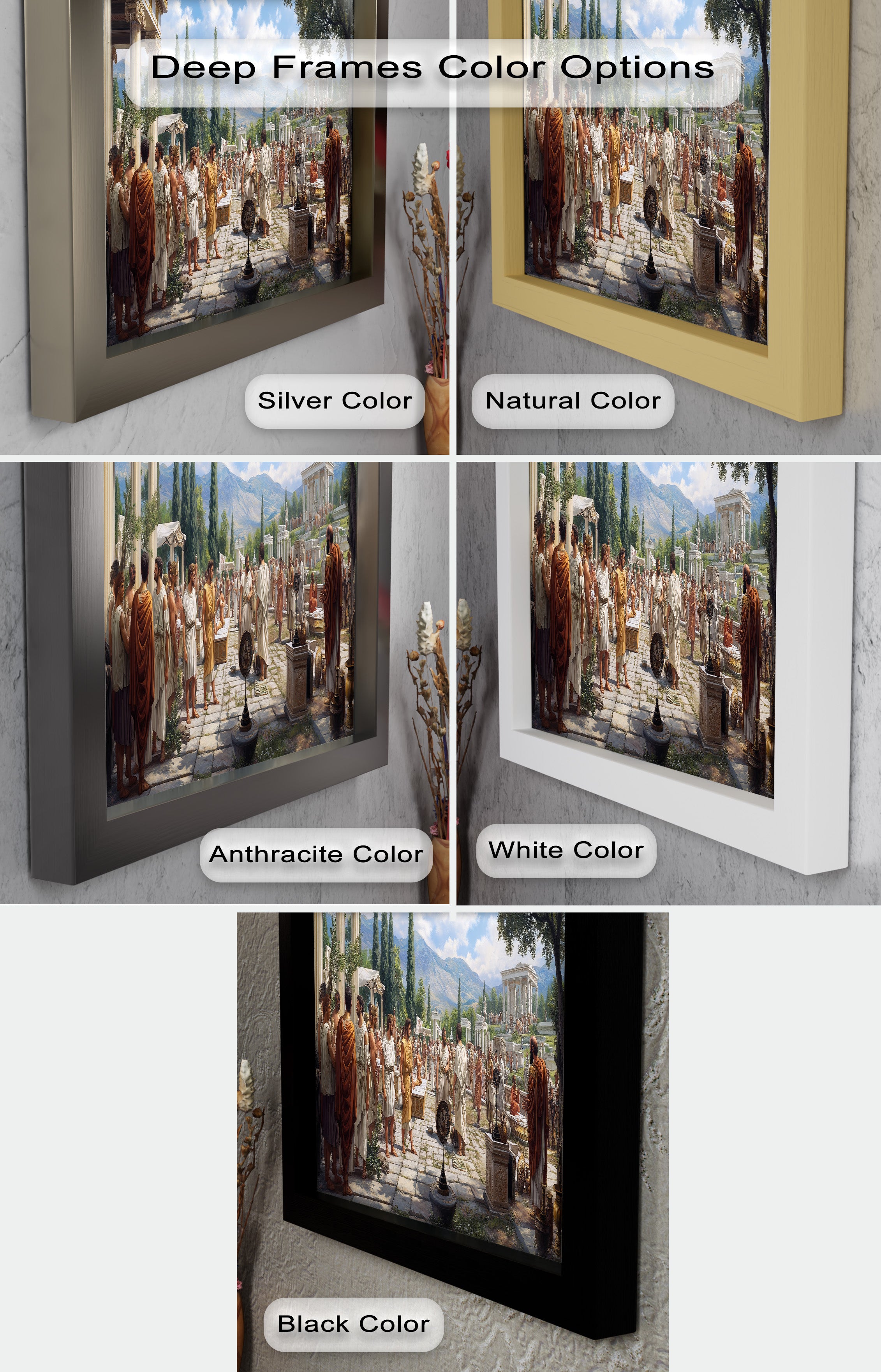 Agora of the Ancients - Greek Mythology Oil Painting Wall Art for Home Decor, Office & Gift