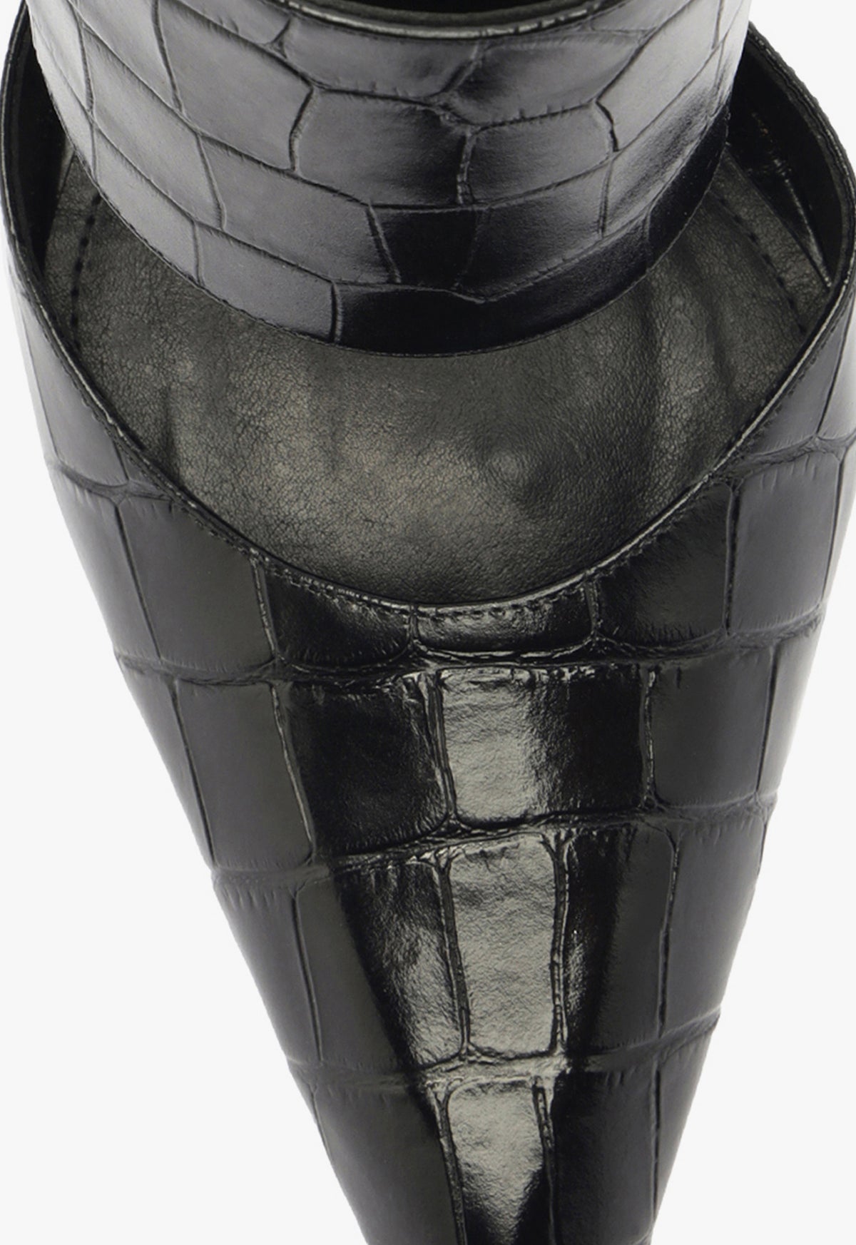 Ciara Crocodile Embossed Leather Pump High Heel Shoes for Women - 2.4 Inch Heel Height (S2199700070002) - Perfect for Office, Parties & Special Occasions