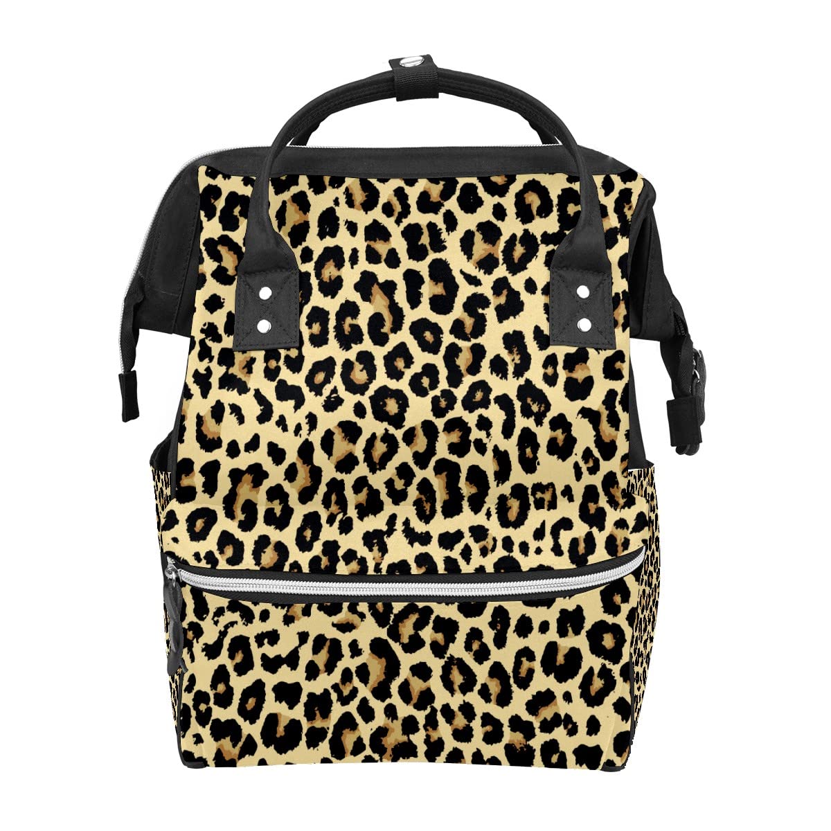 Large Capacity Baby Diaper Backpack for Travel - Waterproof Multifunctional Maternity Bag with Leopard Print Design for Moms & Dads | Perfect for Daycare, Outings & Family Trips