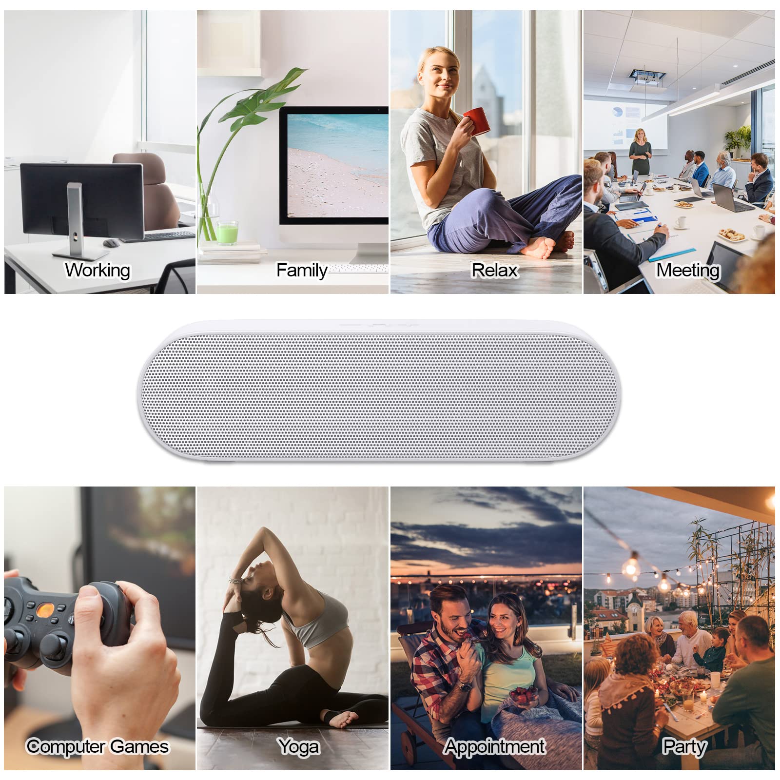 ZETIY USB Powered PC Speakers - Compact Computer Soundbar with Volume Control & Mute Button for Desktop, Laptop, Notebook | Plug & Play | Perfect for Home Office, Gaming & Music Streaming (Grey)