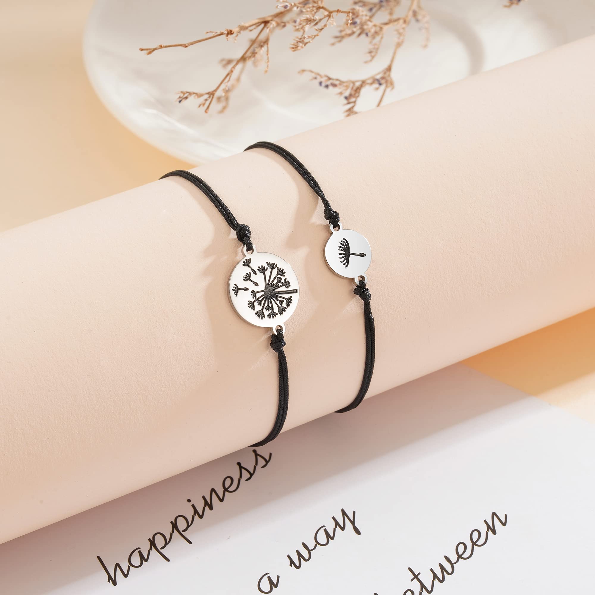 MANVEN Mother Daughter Matching Bracelets Set - Heart Wish Bracelets for Back to School, Separation Anxiety Gift | Perfect Preschool Present for Mommy and Me Bonding