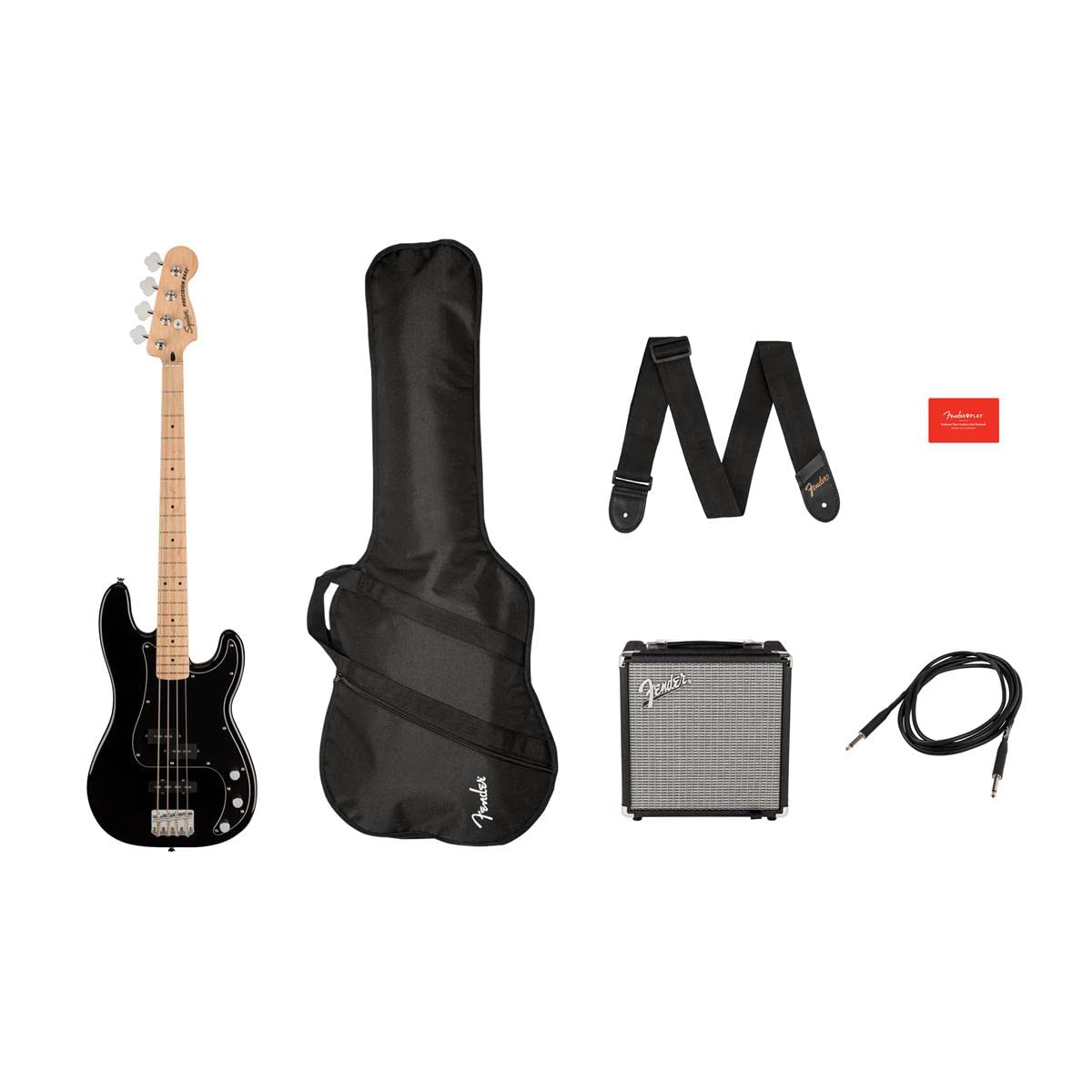 Fender 4-String Bass Guitar Package - Right-Handed, Black (Model 0372981006) | Perfect for Beginners, Live Performances & Studio Recording