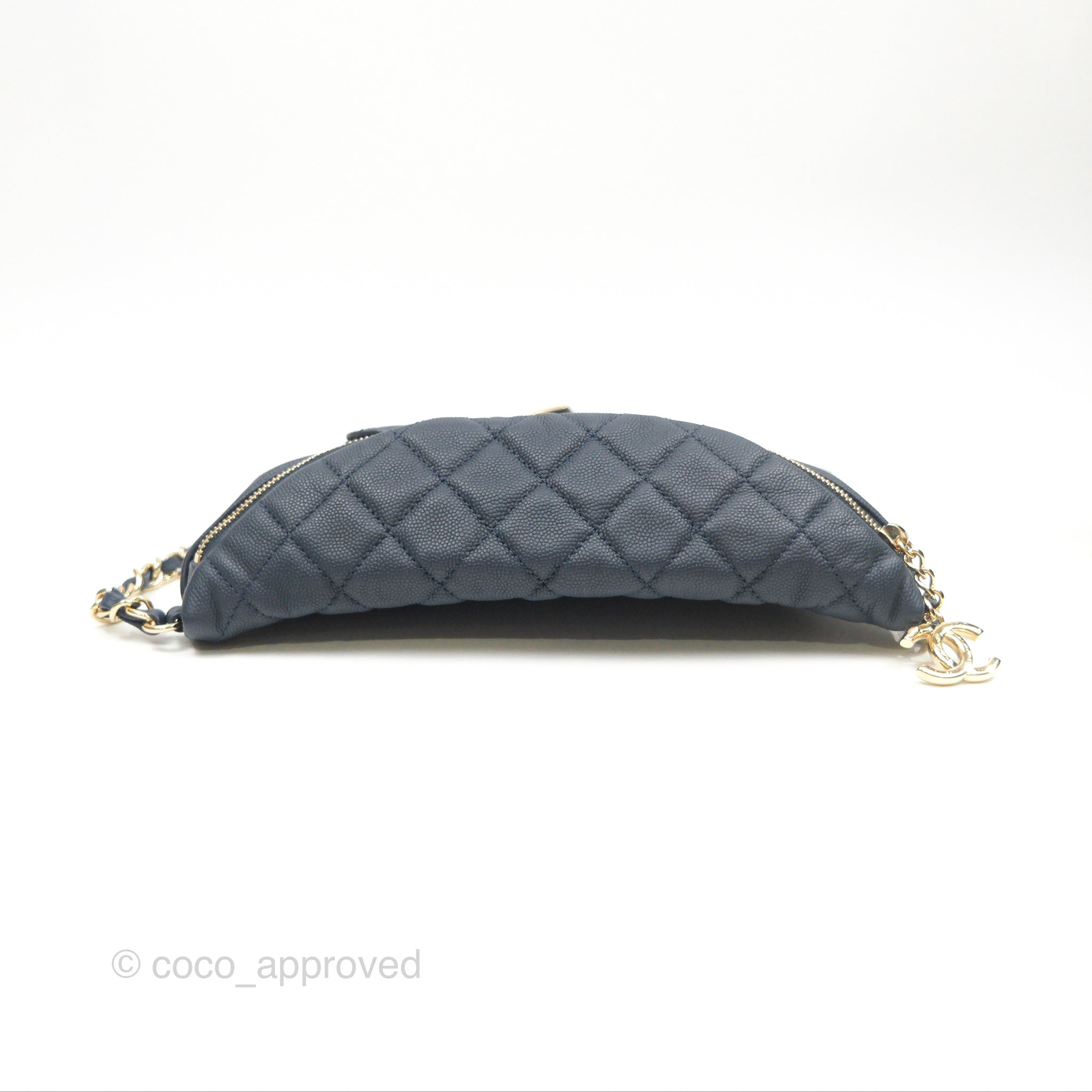 Chanel Business Affinity Waist Belt Bag in Navy Caviar Leather with Gold Hardware - Perfect for Work, Travel & Evening Events