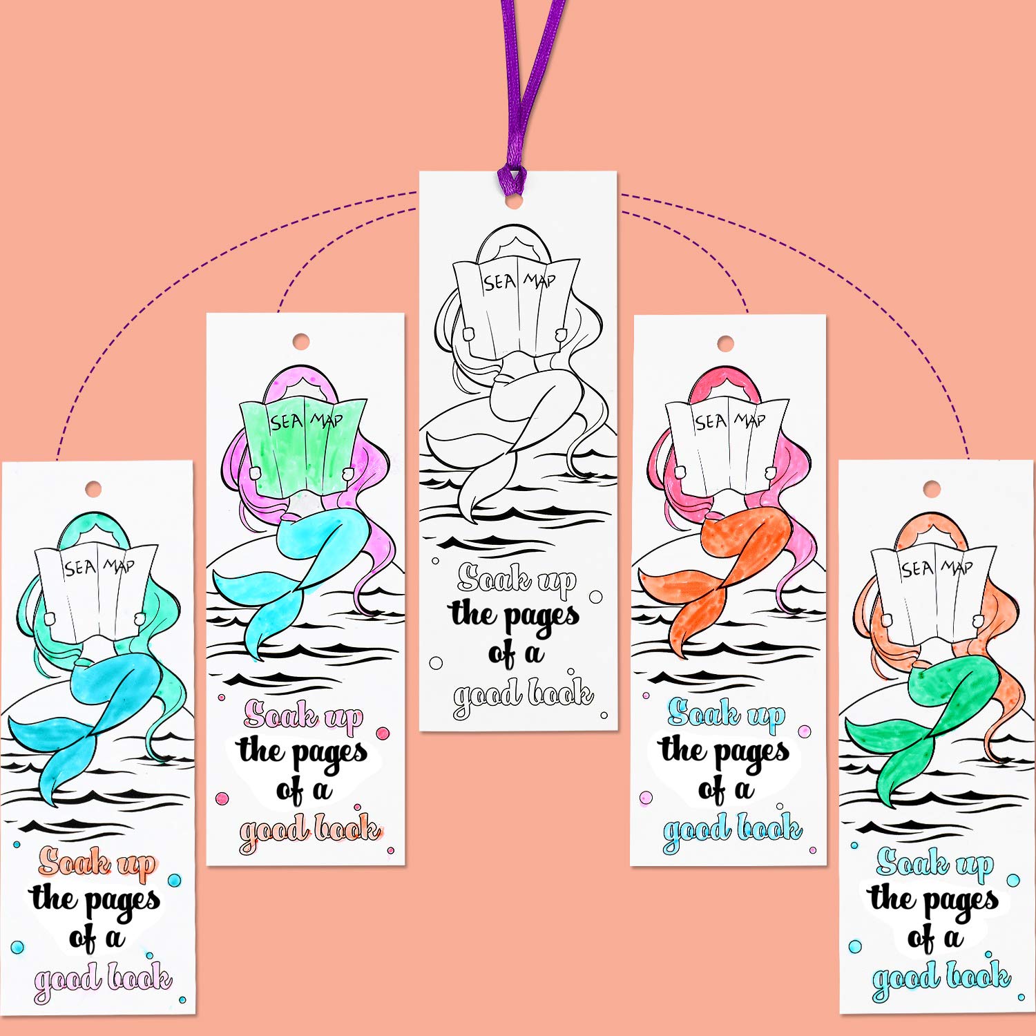 60-Piece DIY Coloring Bookmarks Set - Elegant Style Blank Paper Bookmarks for Teachers, Students, Classroom Rewards & Art Activities | Perfect for Reading Incentives, School Prizes & Creative Craft Projects