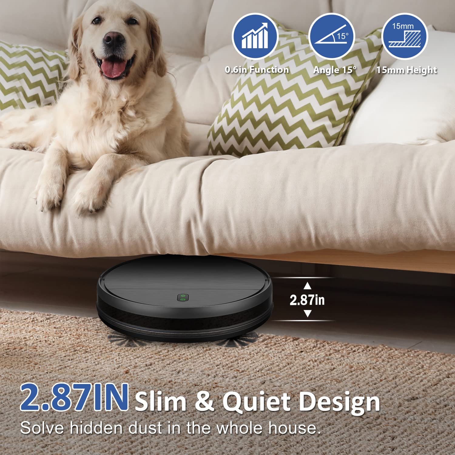 Smart Robot Vacuum and Mop Combo with WiFi/App/Alexa Control - 2-in-1 Self-Charging Robotic Cleaner with Water Tank & Dustbin - Slim Design for Hard Floors, Carpets & Pet Hair - Perfect for Home, Office & Pet Owners