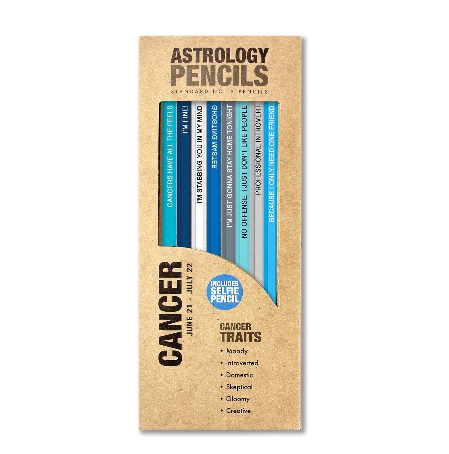 Cancer Zodiac Sign Pencil Set - 12 Pack Astrology-Themed Writing Tools for Students, Artists & Office Use