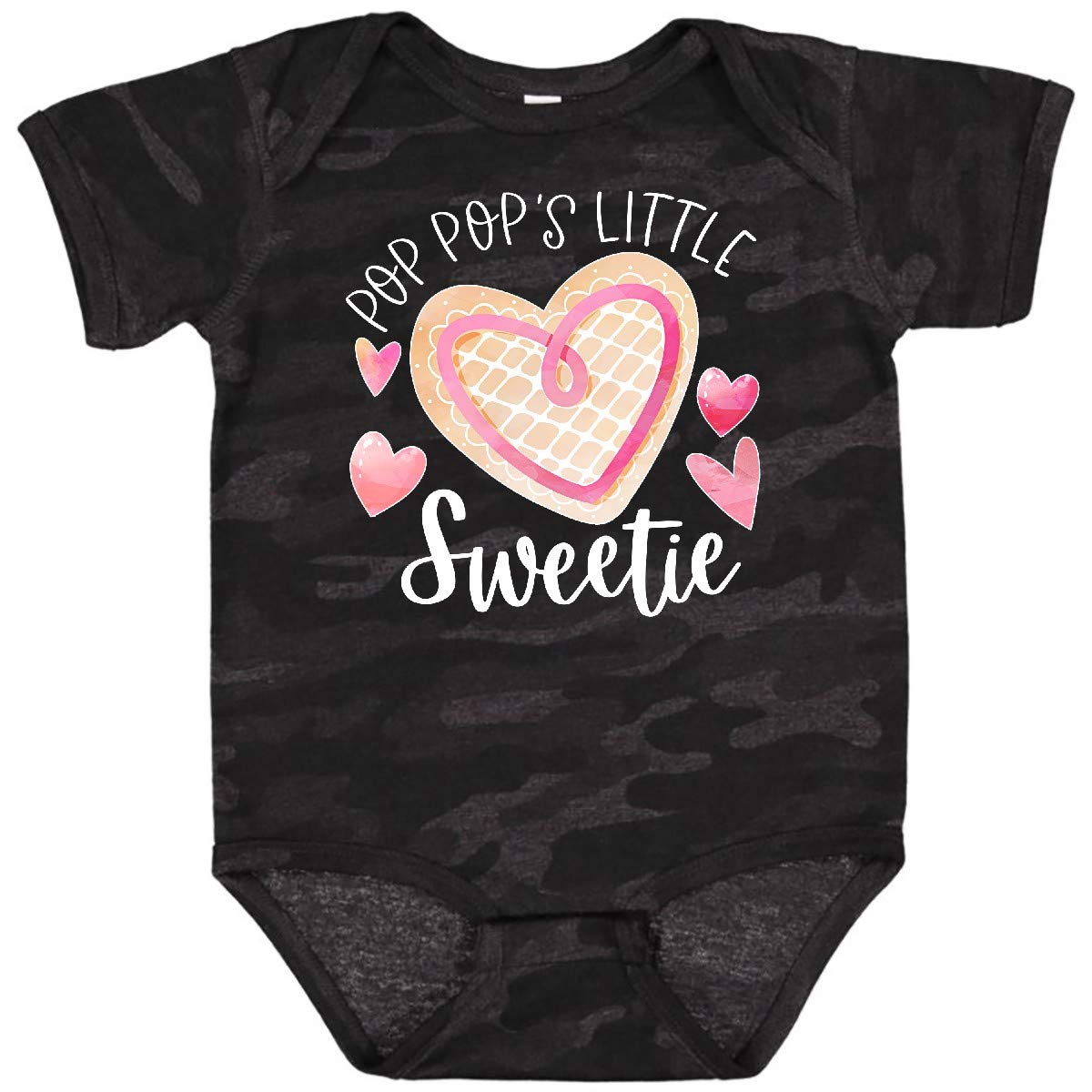 Inktastic Pop Pop's Little Sweetie Pink Heart Cookie Baby Bodysuit - Cute Outfit for Newborns, Infants & Toddlers - Perfect for Family Photos, Birthday Parties & Special Occasions