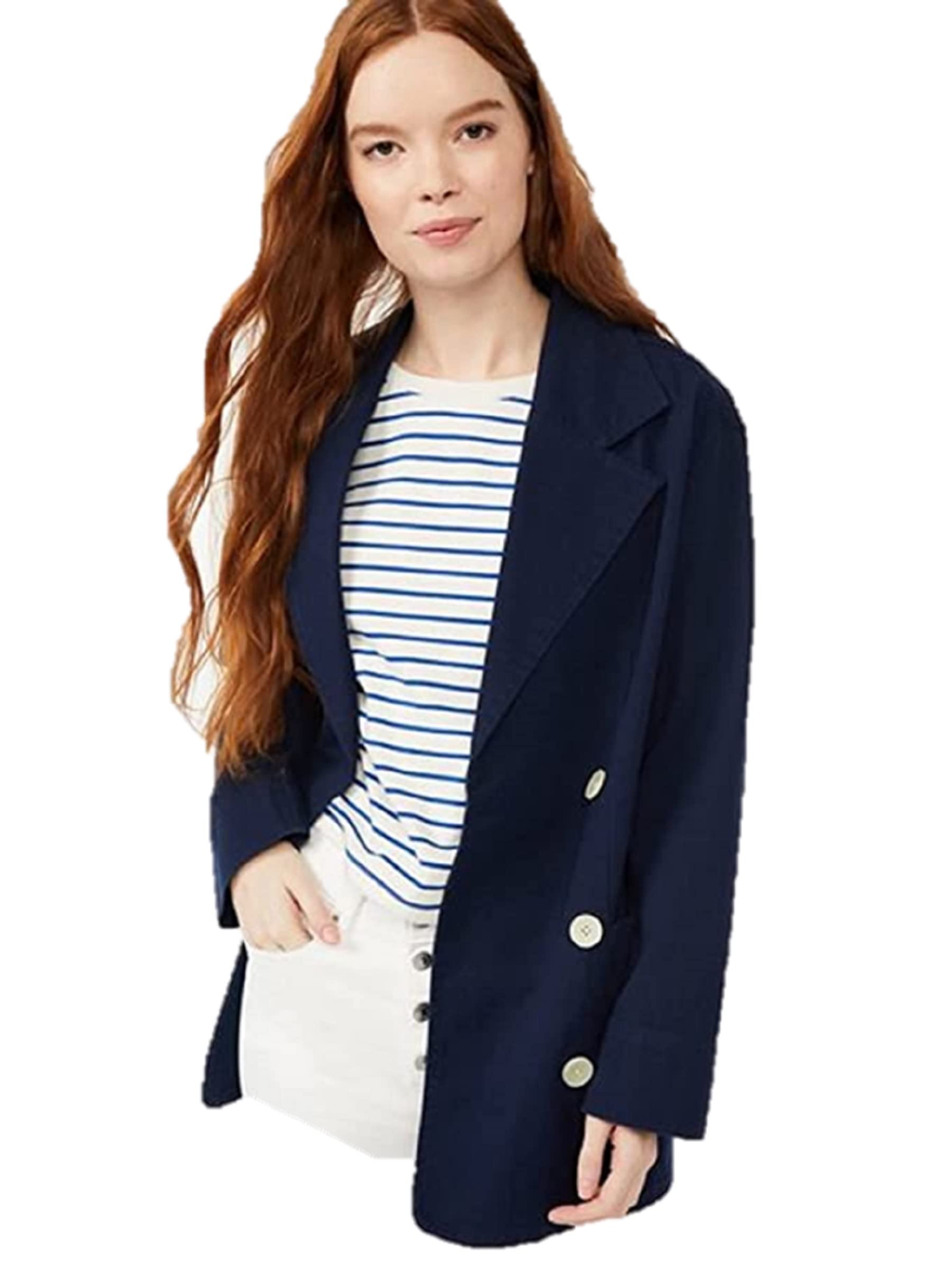 Free Assembly Women's Cotton Peacoat XL – Classic Long Coat for Fall & Winter, Warm Outerwear Jacket for Casual Outings, Office, and Travel