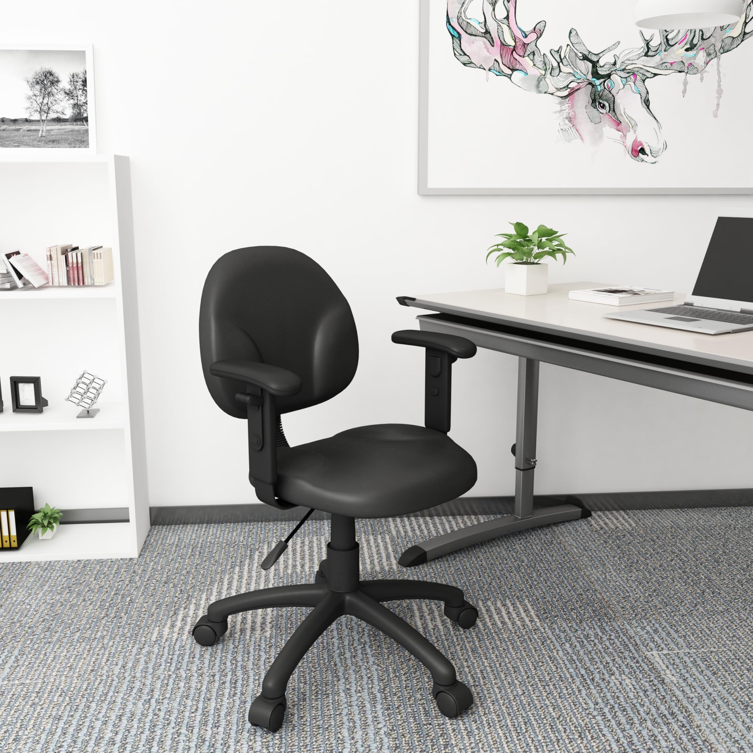 Premium Black Diamond Task Chair with Adjustable Arms - Ergonomic Office Chair for Home & Business Workspaces - Comfortable Computer Desk Chair for Long Hours of Work or Gaming