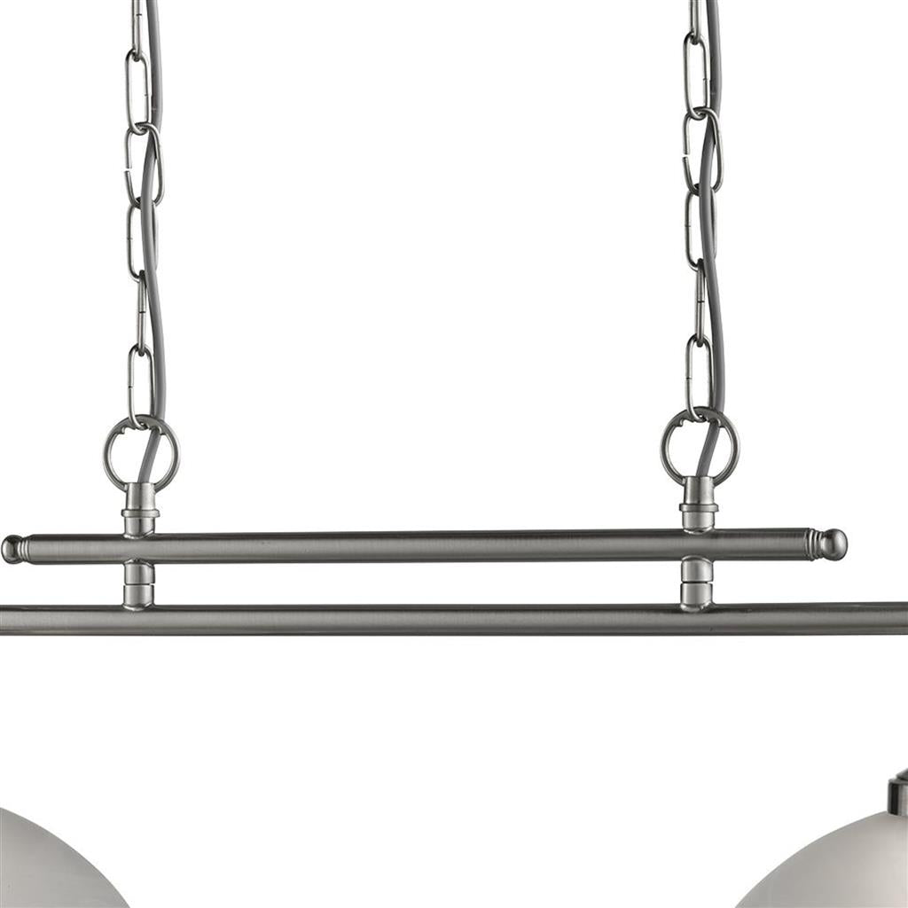 Bistro 2/3Lt Kitchen Light Fixture - Satin Silver/Antique Brass Finish - Modern Pendant Lighting for Dining Room, Island, Bar & Restaurant Decor