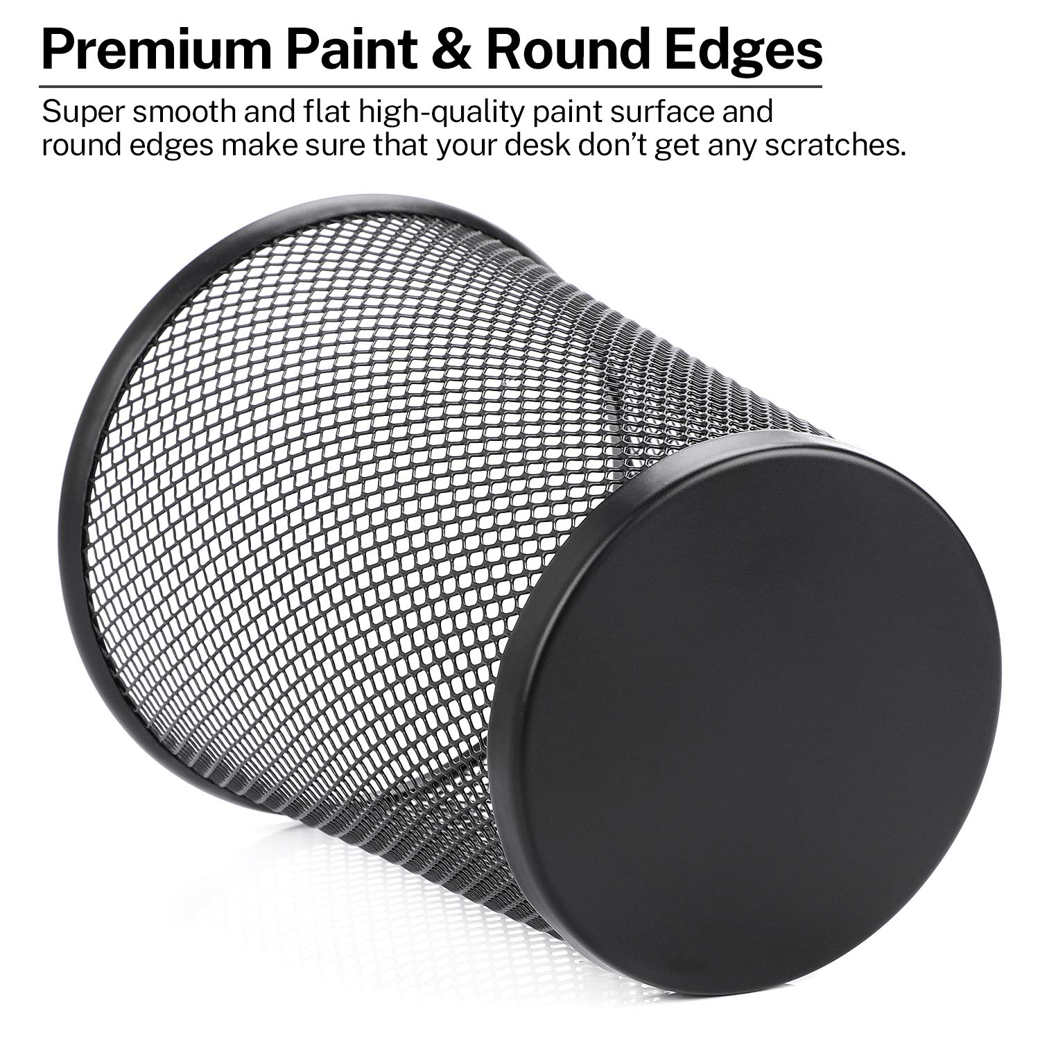 Premium MaxGear 2-Pack Large Mesh Metal Pen Holder & 2-Pack Business Card Holder Set - Desk Organizer for Pencils, Markers, Office Supplies - Perfect for Home Office, Workstation & School Desk Organization
