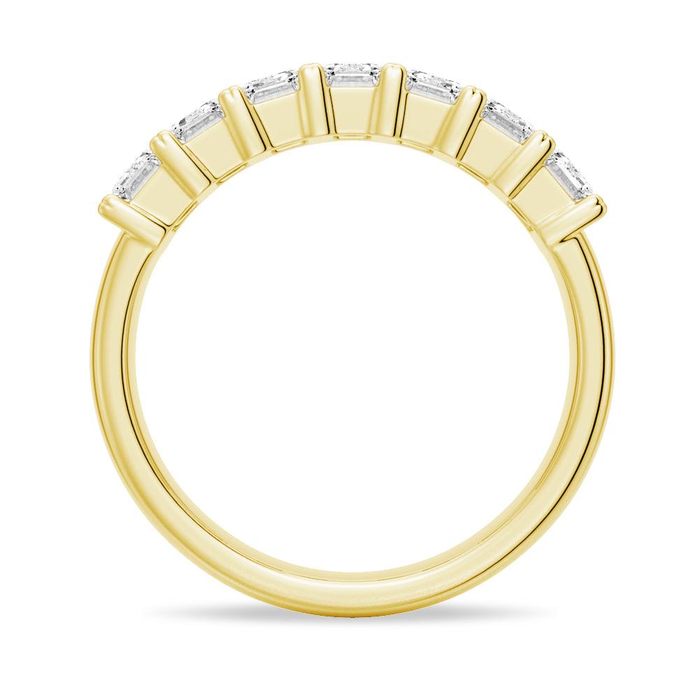 2.8 Carat Emerald Cut Moissanite Half Eternity Wedding Band - Elegant Stackable Ring for Women, Perfect for Anniversary, Engagement or Everyday Wear