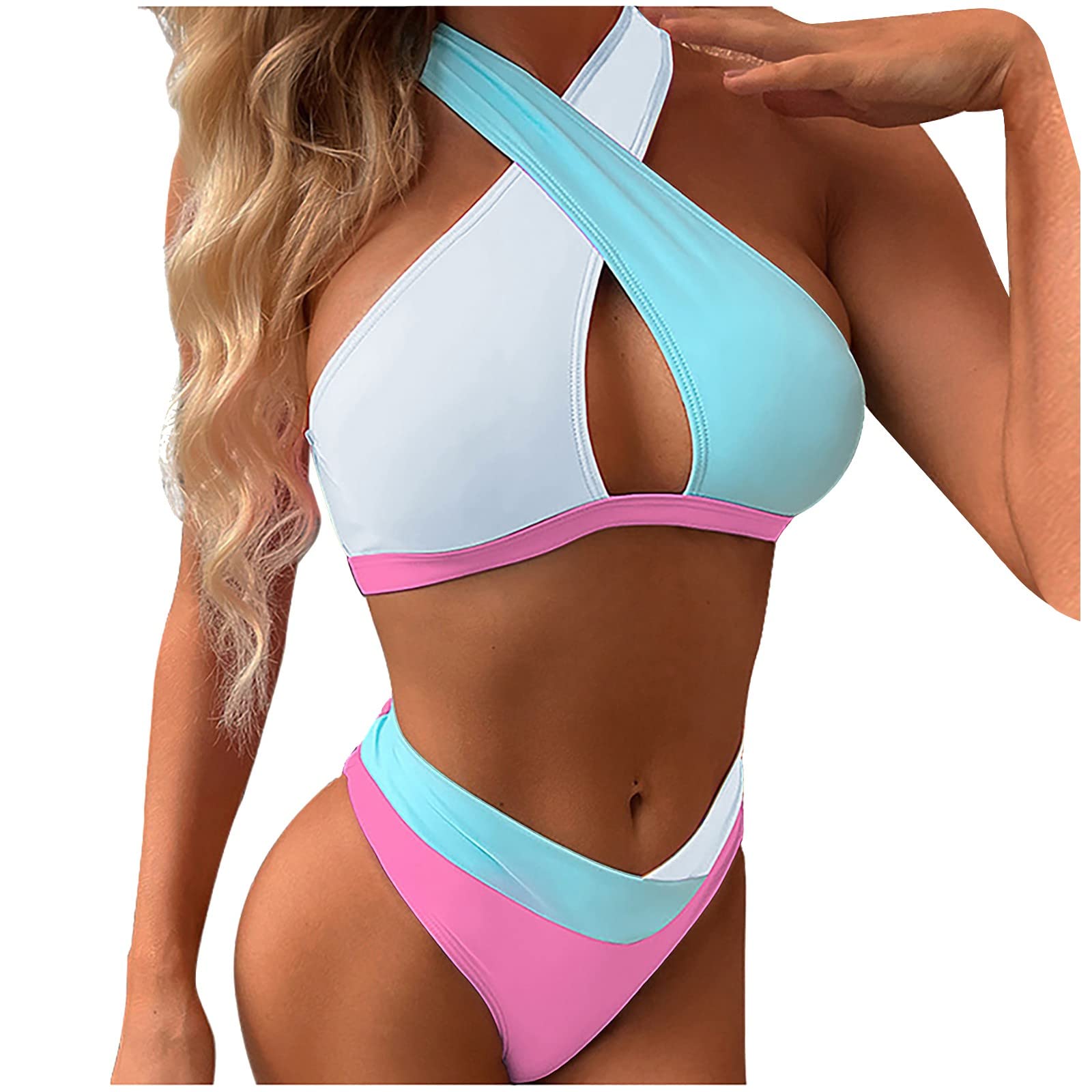 Women's Bikini Sets - Halter Neck Cross Two-Piece Swimsuits for Beach, Pool & Vacation | Sexy Bathing Suits for Summer
