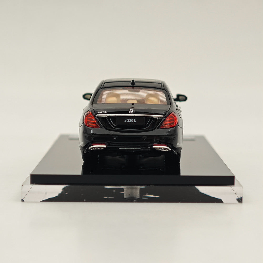 1/64 Scale GLORY MODEL Mercedes Benz S320L W222 Sedan Sports Black Diecast Metal Car Model - Perfect for Collectors, Display, and Toy Car Racing Scenes