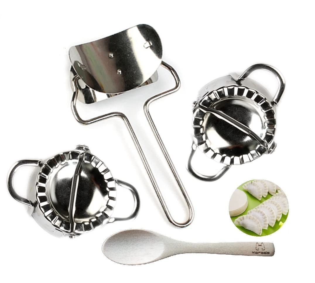 Morodo Dumpling Maker Kit - 1 Dumpling Press & 2 Molds for Quick Homemade Dumplings | Perfect for Asian Cooking, Family Meal Prep & Party Snacks