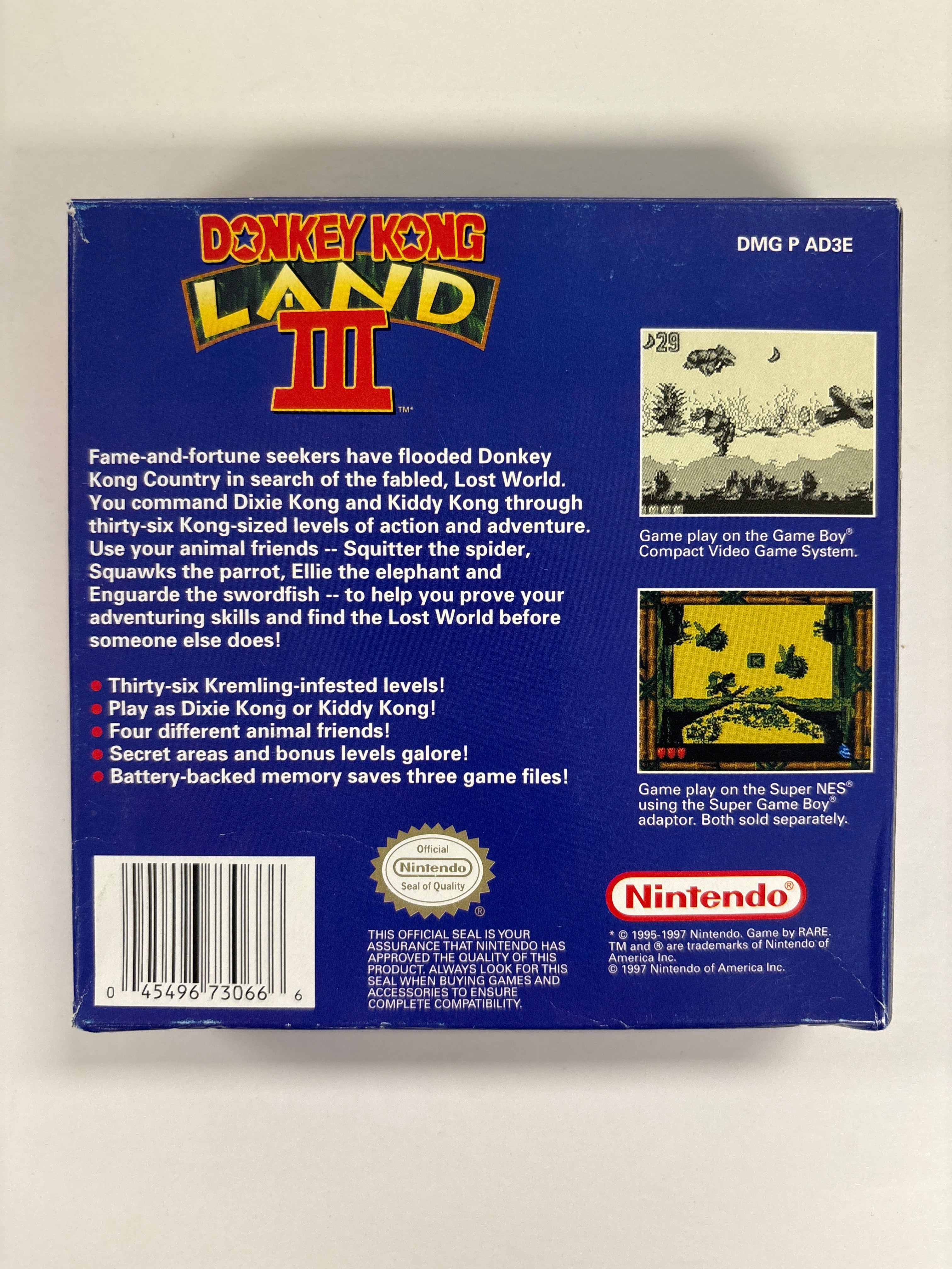 Donkey Kong Land III Game Boy Box & Manuals Only (No Game Included) - Perfect for Collectors & Retro Gaming Enthusiasts
