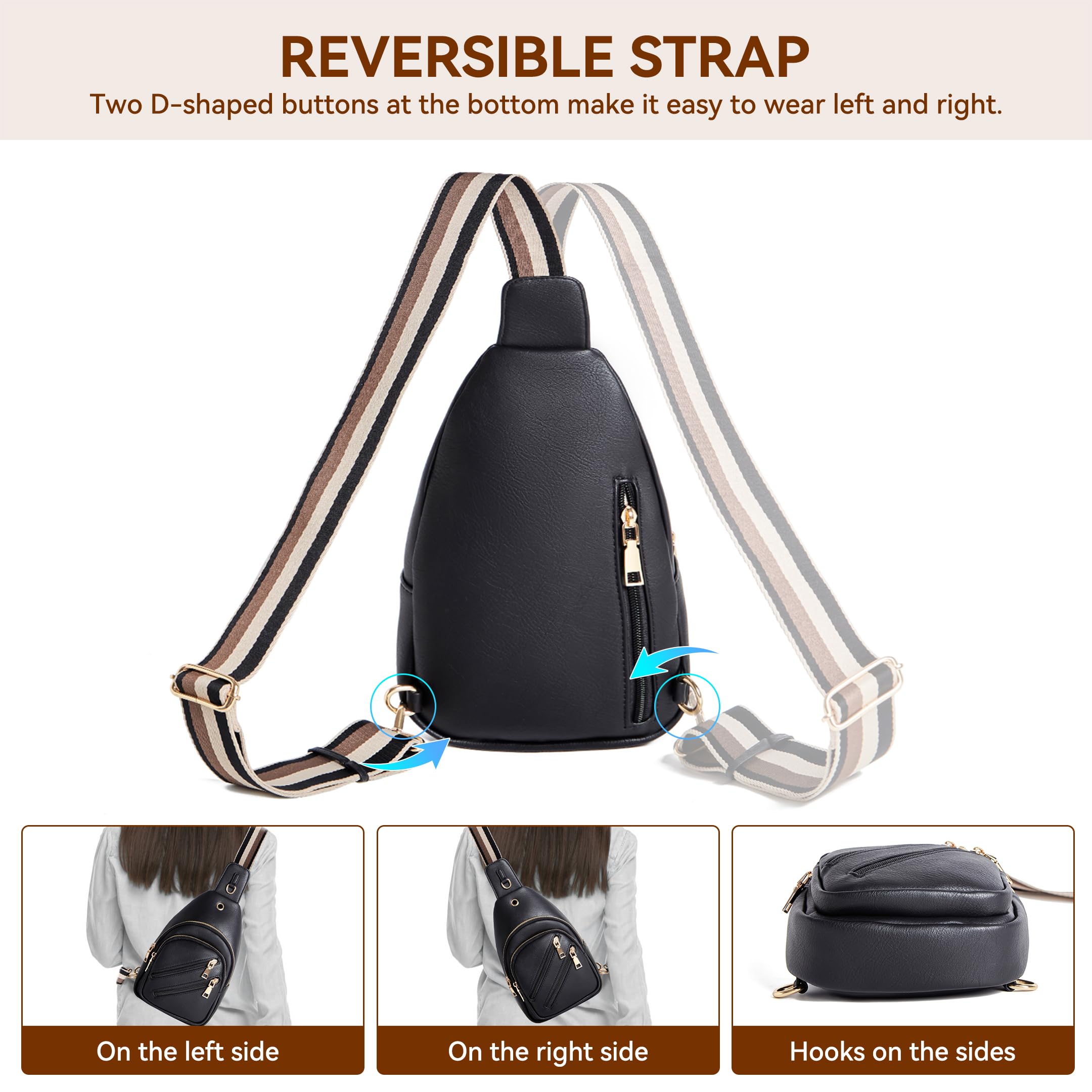 Women's Crossbody Sling Bag - Lightweight Fanny Pack for Travel, Gym & Daily Use - Hands-Free Purse for Running, Hiking & Shopping