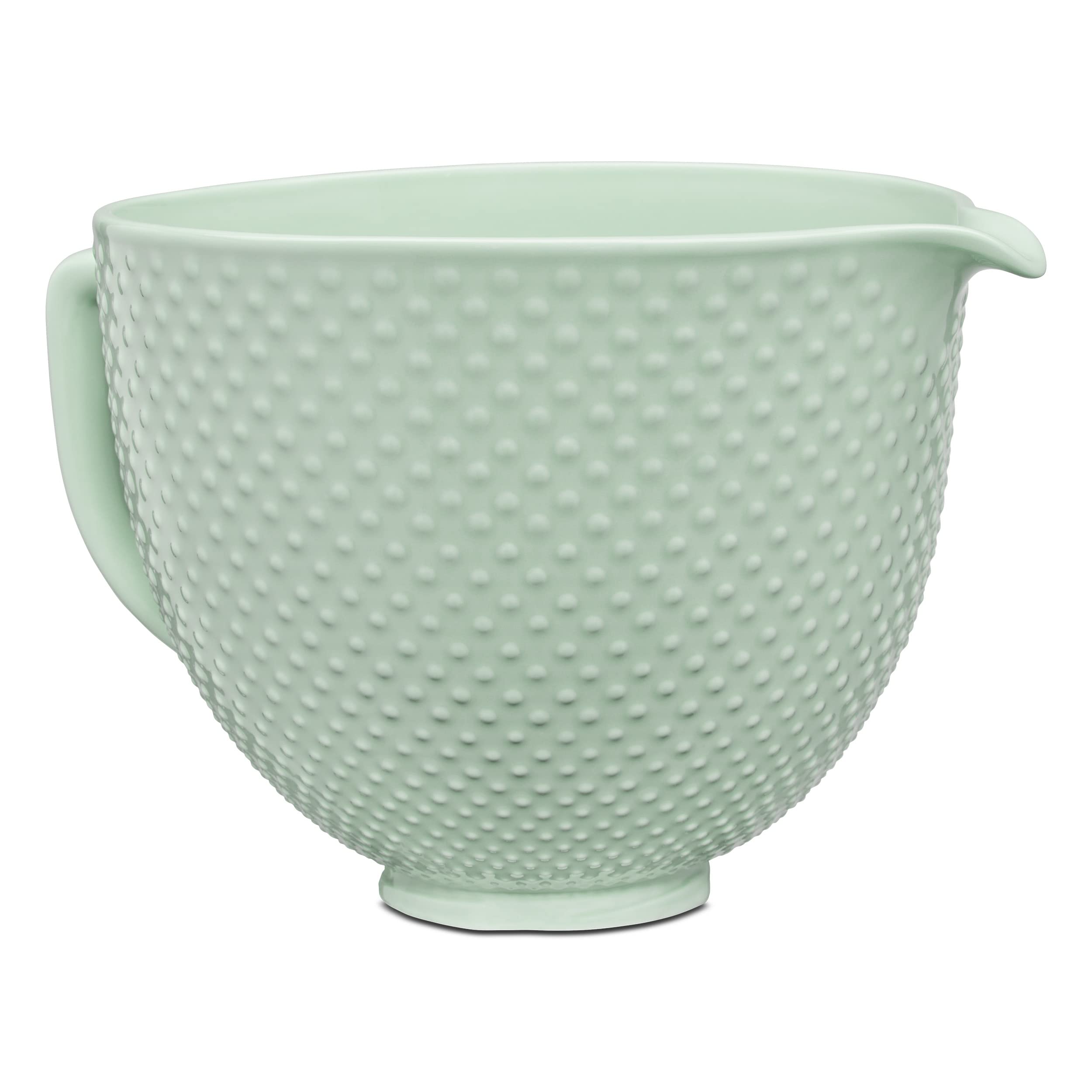 KitchenAid 5 Quart Ceramic Mixing Bowl for 4.5-5 Quart Tilt-Head Stand Mixers (KSM2CB5TDD) - Dew Drop Color - Perfect for Baking, Mixing & Food Prep