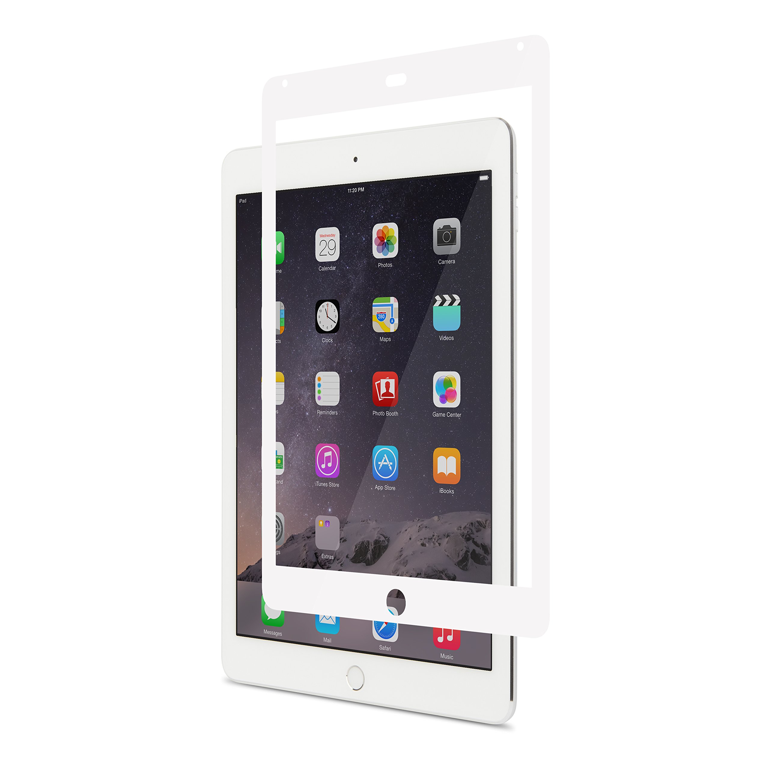 Moshi iVisor XT Screen Protector for iPad Air 2 - Anti-Glare, Scratch-Resistant, Easy Installation (White) - Perfect for Work, Travel & Entertainment